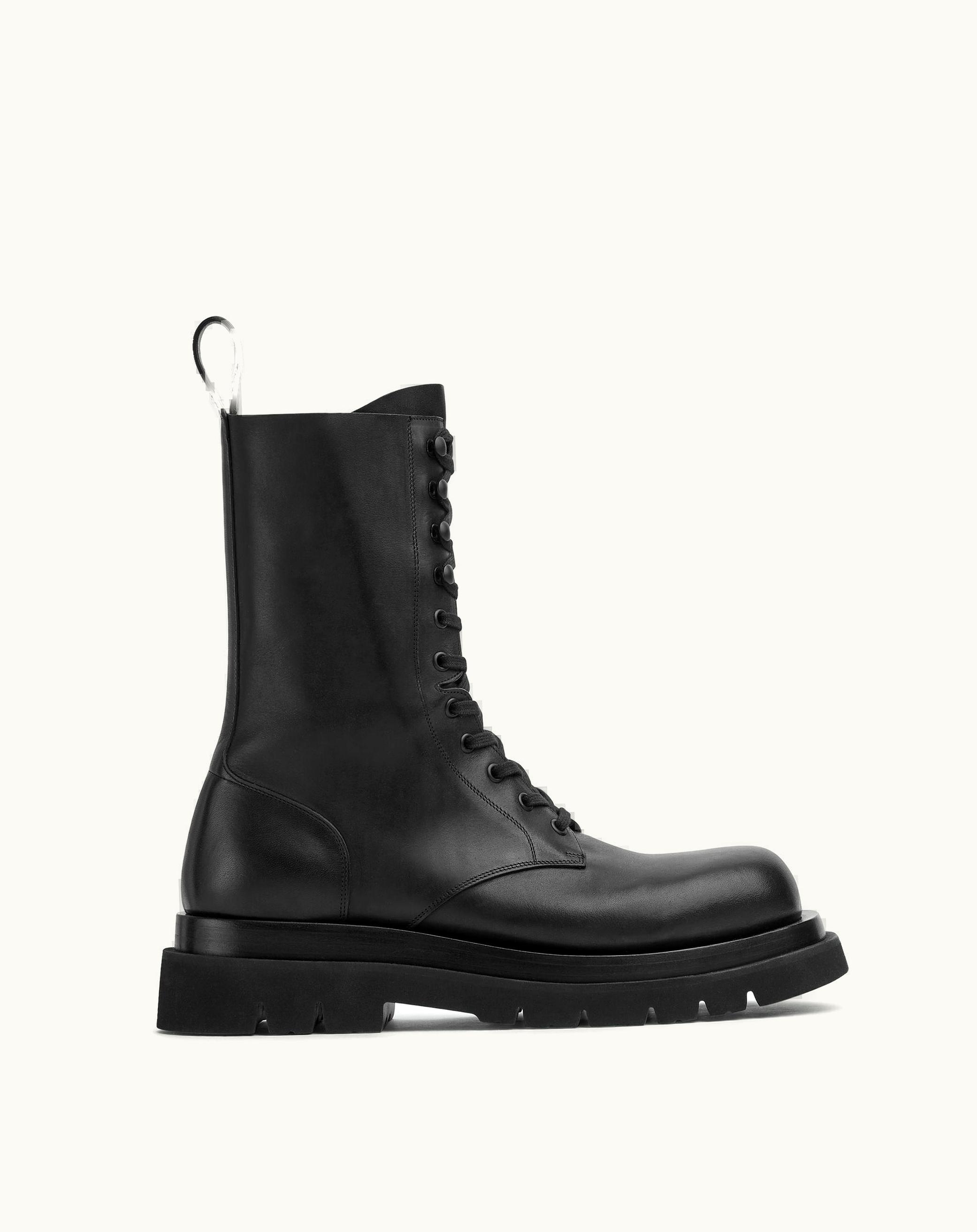 Bottega Veneta Bottega Veneta Men's Lug Lace-Up Boot In Black