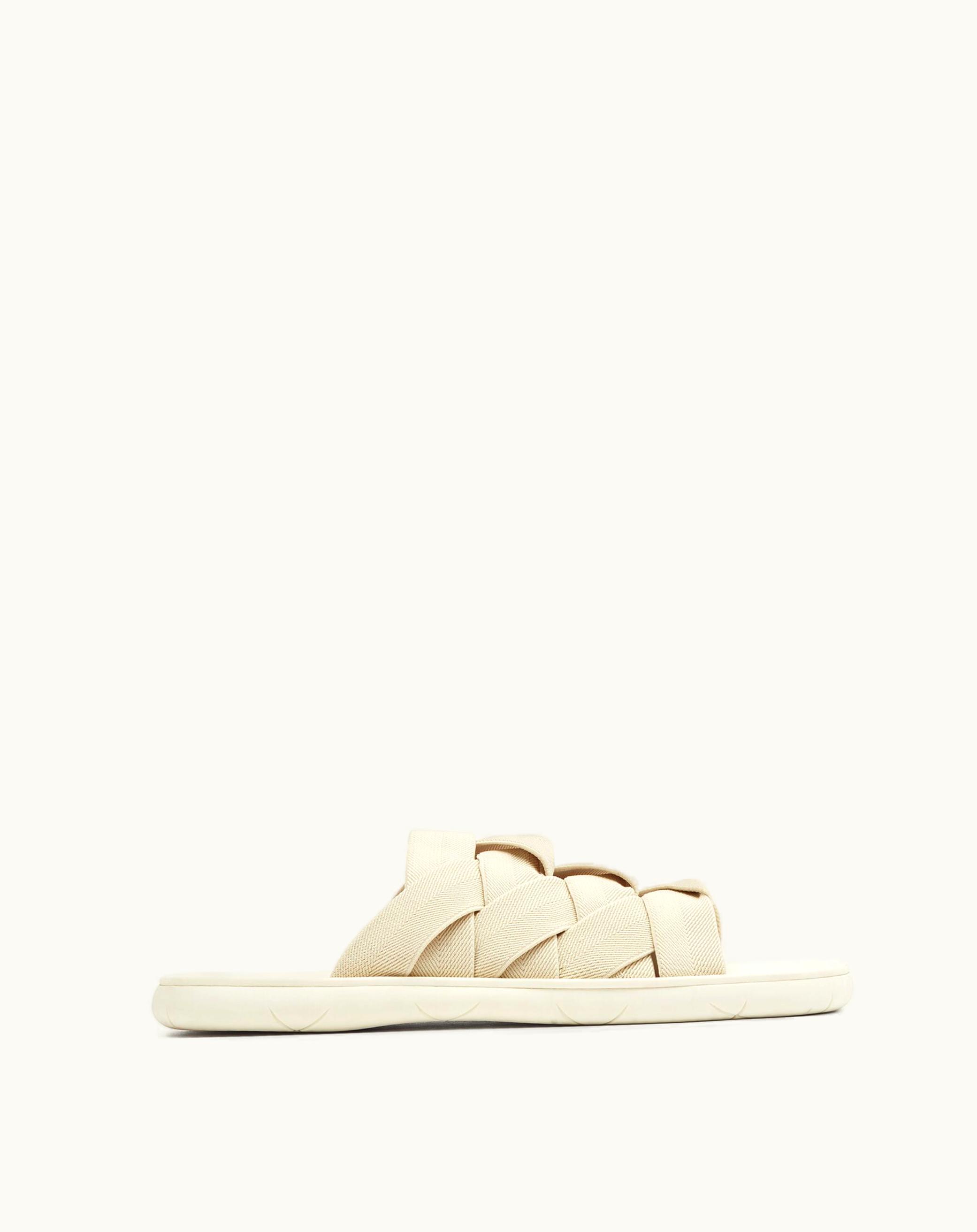Bottega Veneta Bottega Veneta Men's Plat Slide In Sea Salt