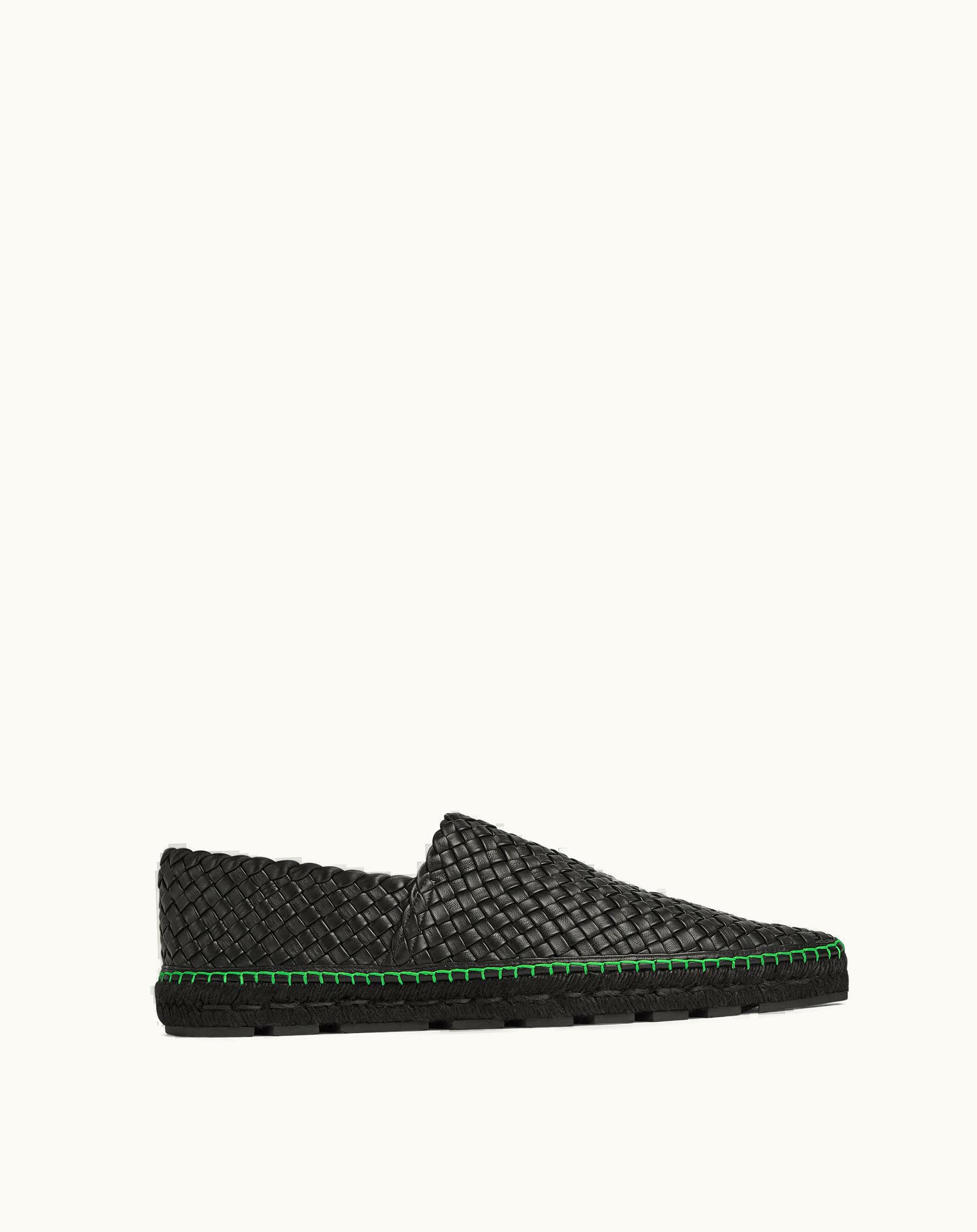 Bottega Veneta Bottega Veneta Men's Intreccio Espadrille In Black / Parakeet