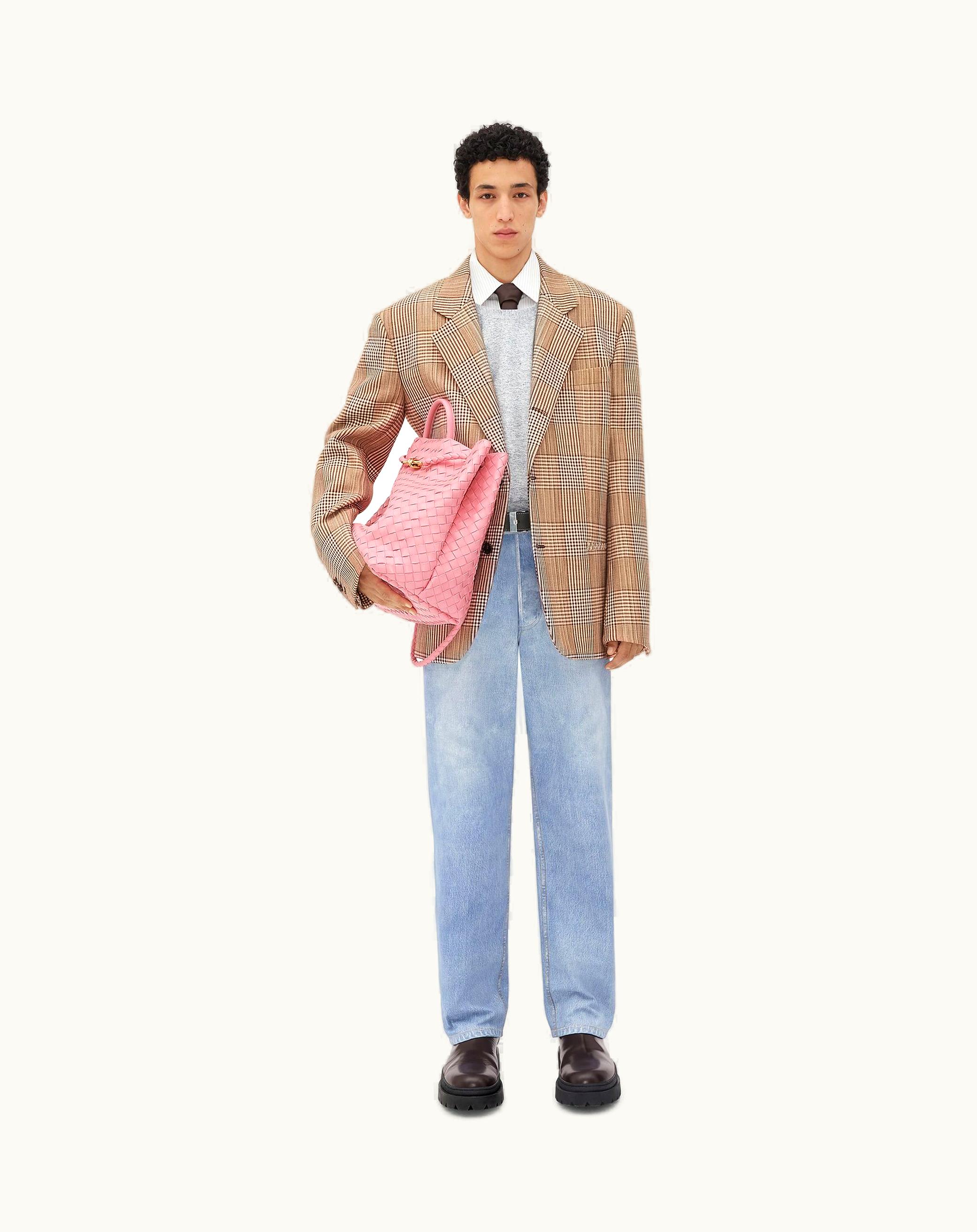 Bottega Veneta Bottega Veneta Men's Double Cotton Check Jacket In Brown / White / Yellow