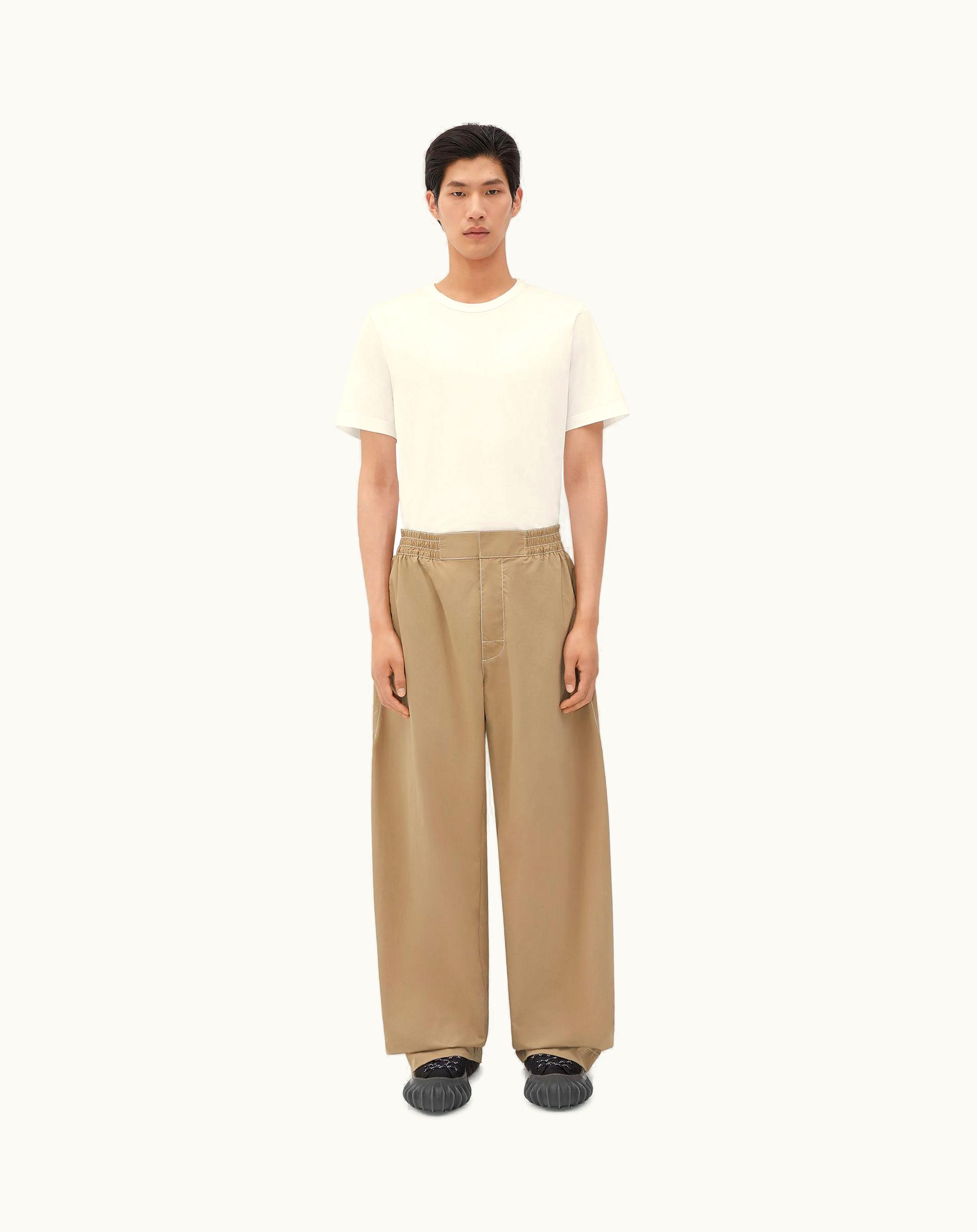 Bottega Veneta Bottega Veneta Men's Elasticated Tech Nylon Trousers In Sesame