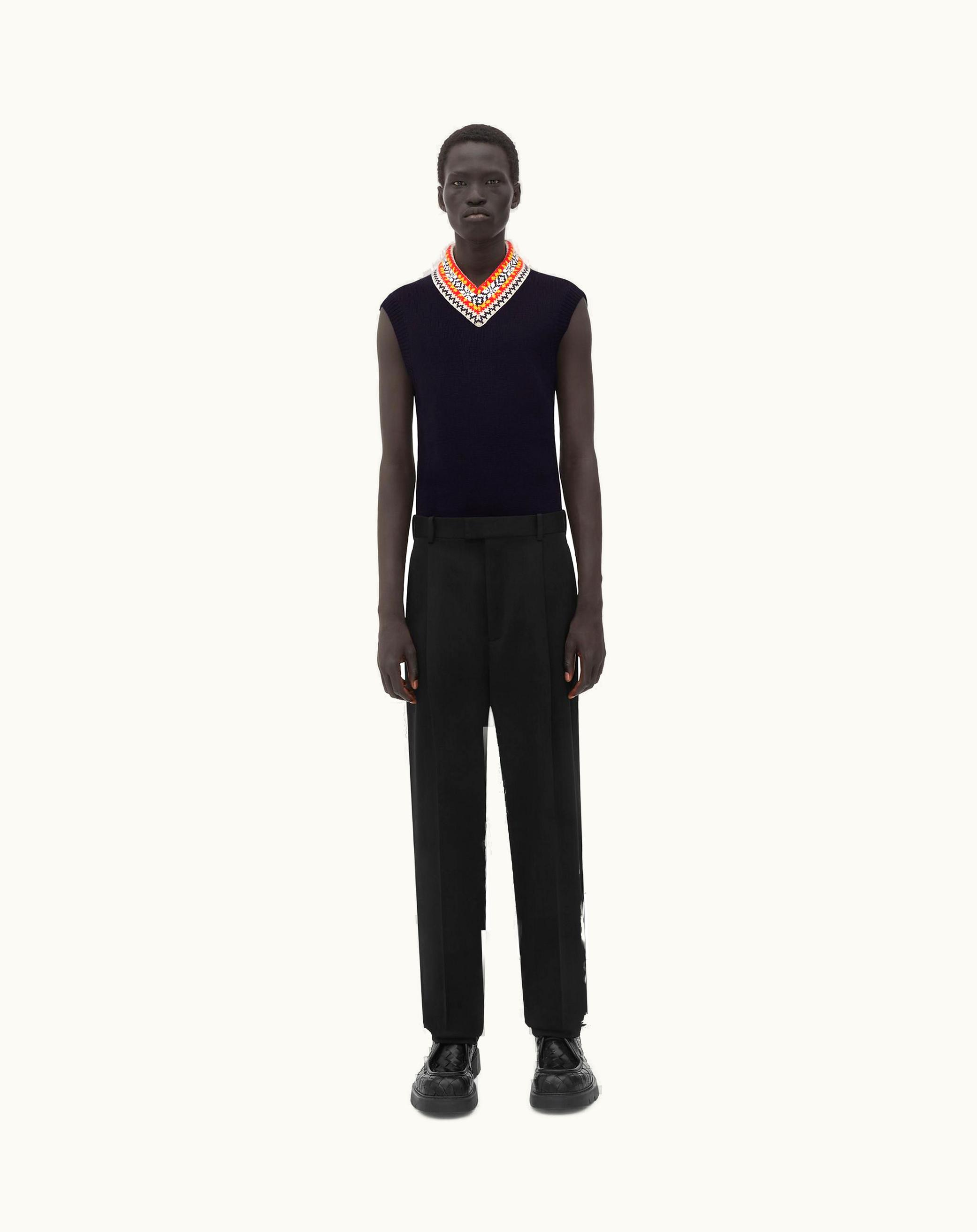 Bottega Veneta Bottega Veneta Men's Pleated Sartorial Wool Twill Trousers In Black