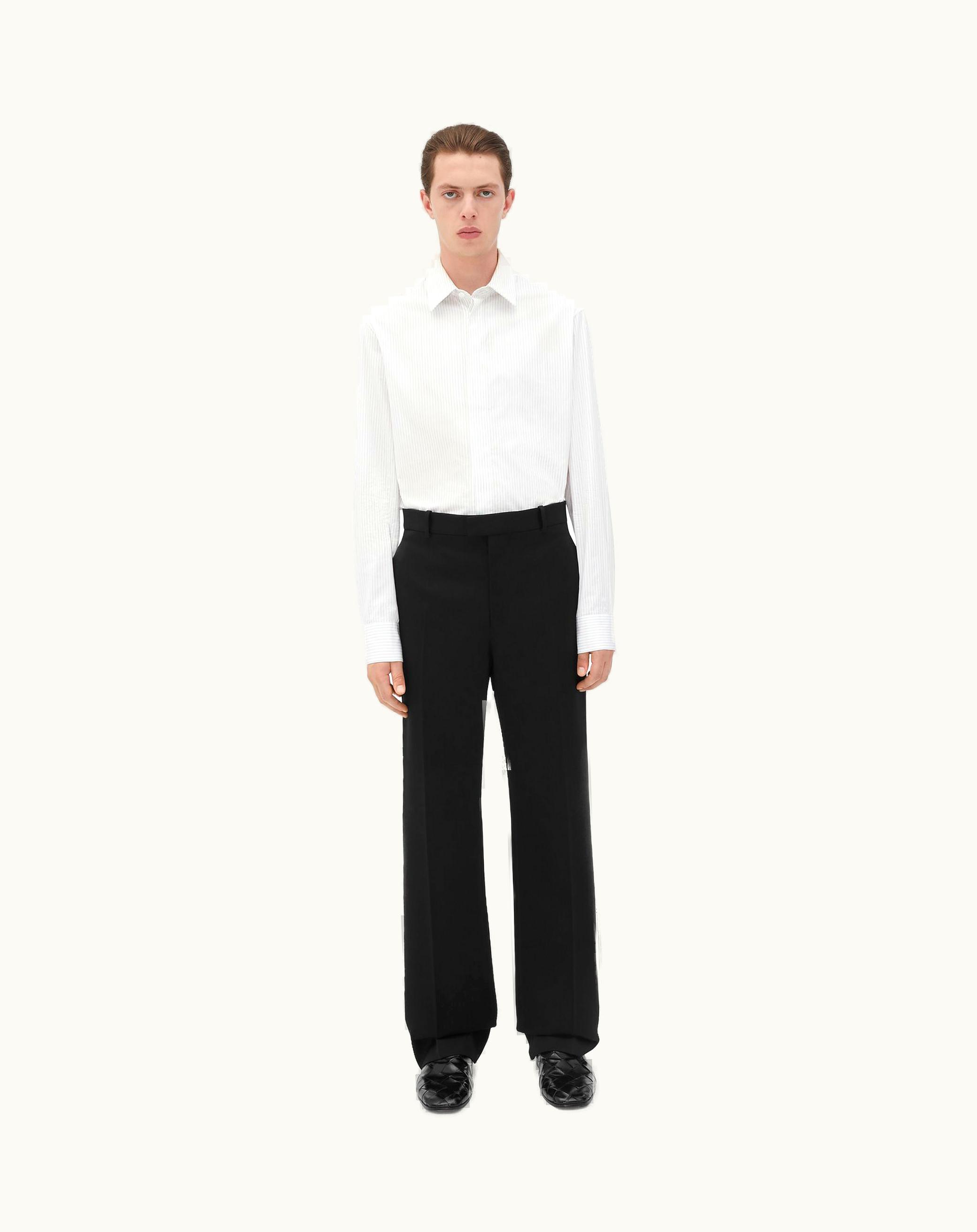 Bottega Veneta Bottega Veneta Men's Grain De Poudre Trousers In Black