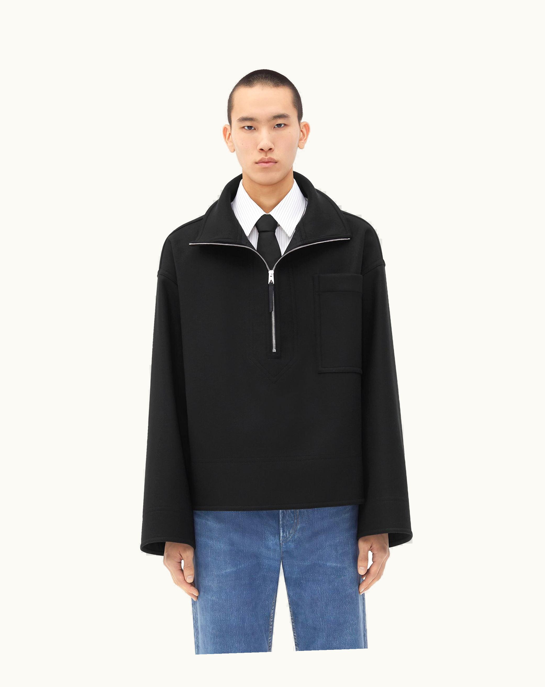 Bottega Veneta Bottega Veneta Men's Felted Wool Blouson In Black