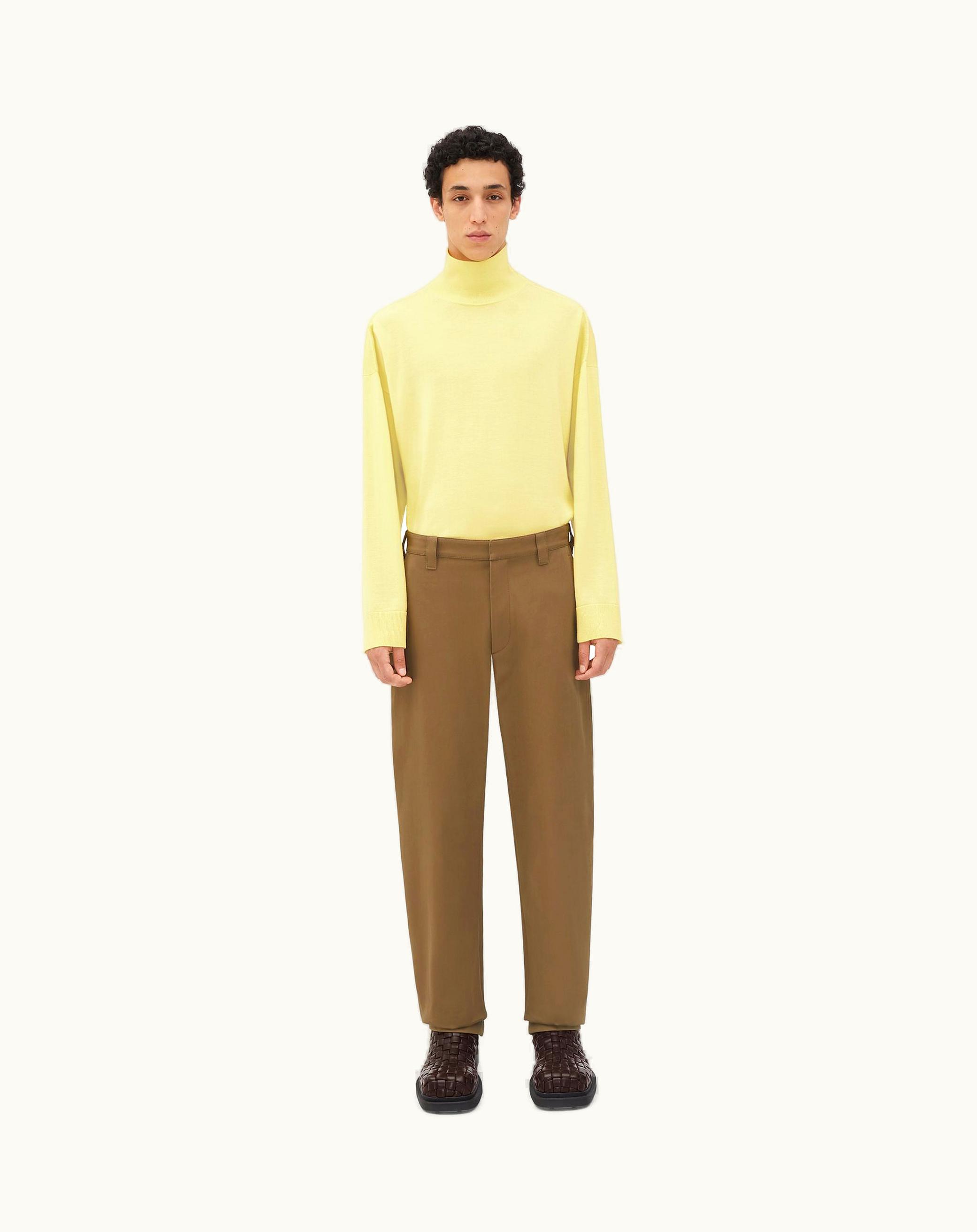 Bottega Veneta Bottega Veneta Men's Cotton Twill Tapered Trousers In Jute