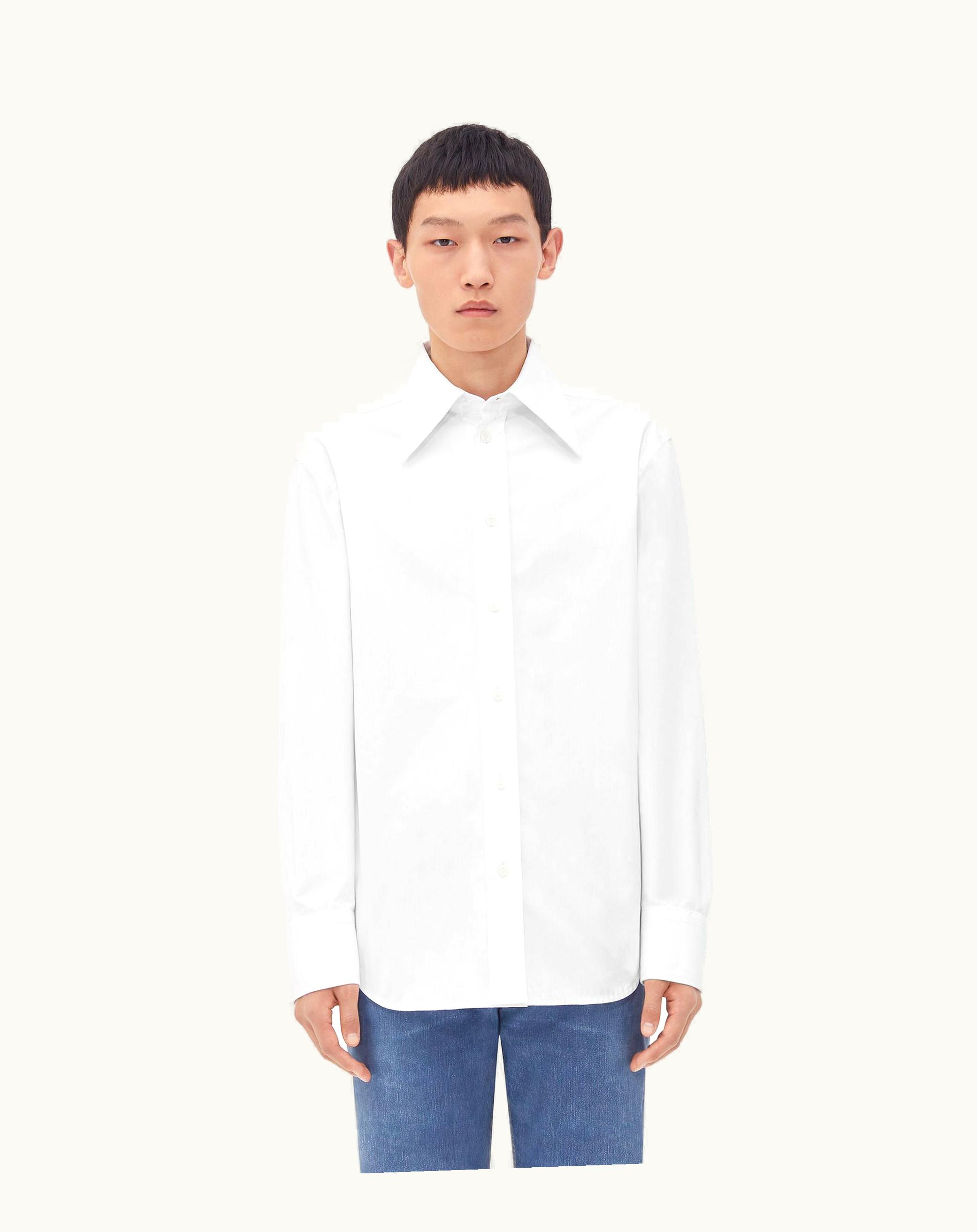 Bottega Veneta Bottega Veneta Men's Cotton Shirt With Top Stitching In White