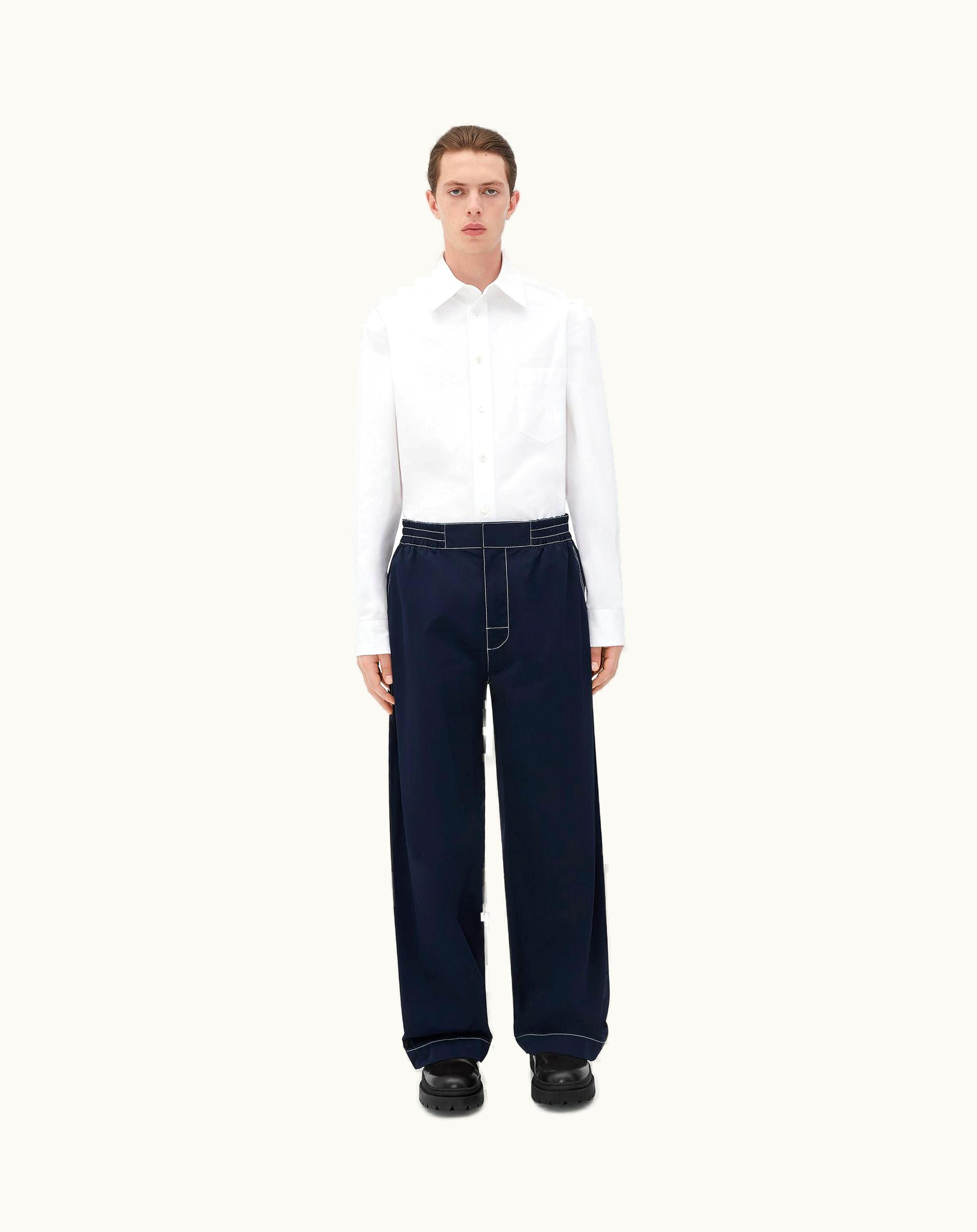 Bottega Veneta Bottega Veneta Men's Elasticated Tech Nylon Trousers In Navy
