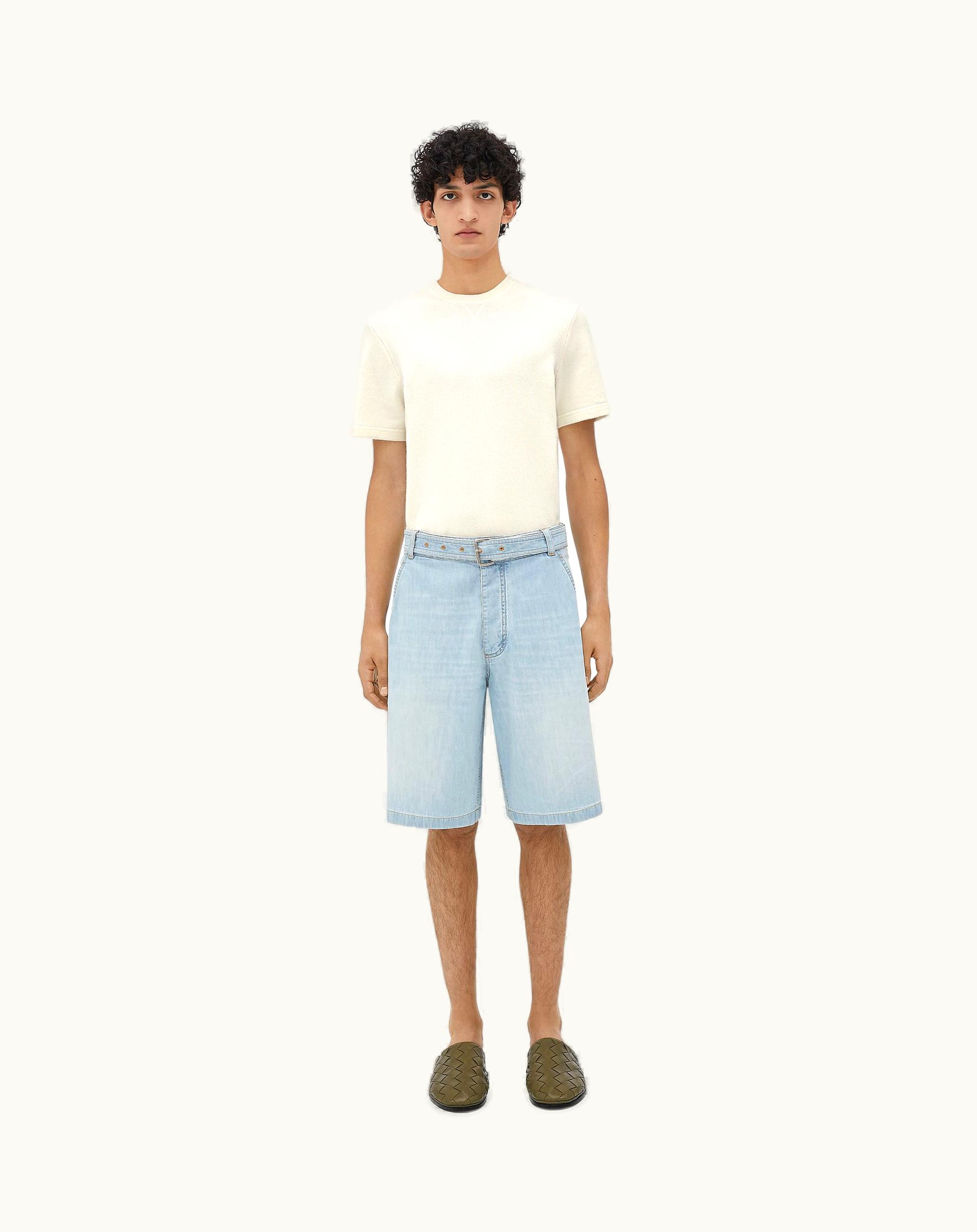 Bottega Veneta Bottega Veneta Men's Light Bleached Denim Shorts In Light Bleach