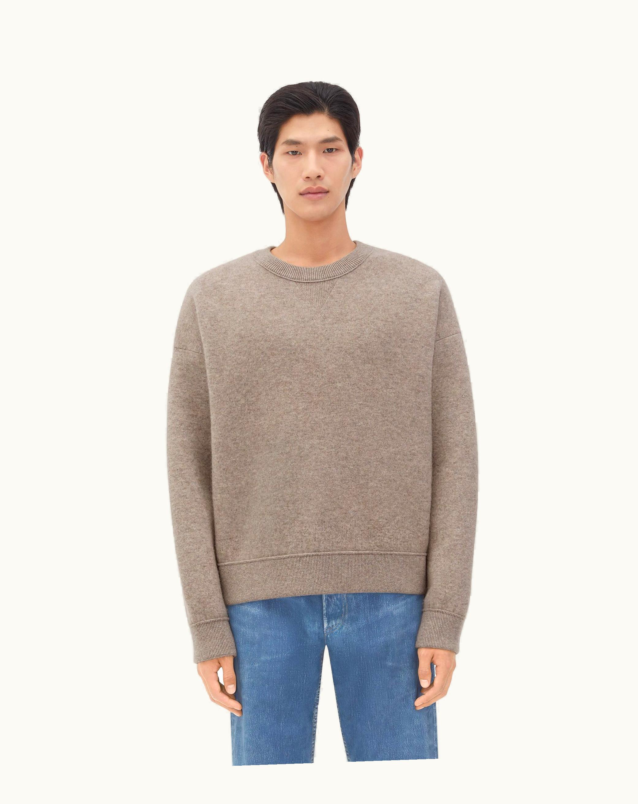 Bottega Veneta Bottega Veneta Men's Compact Cashmere Jumper In Riverbed Melange