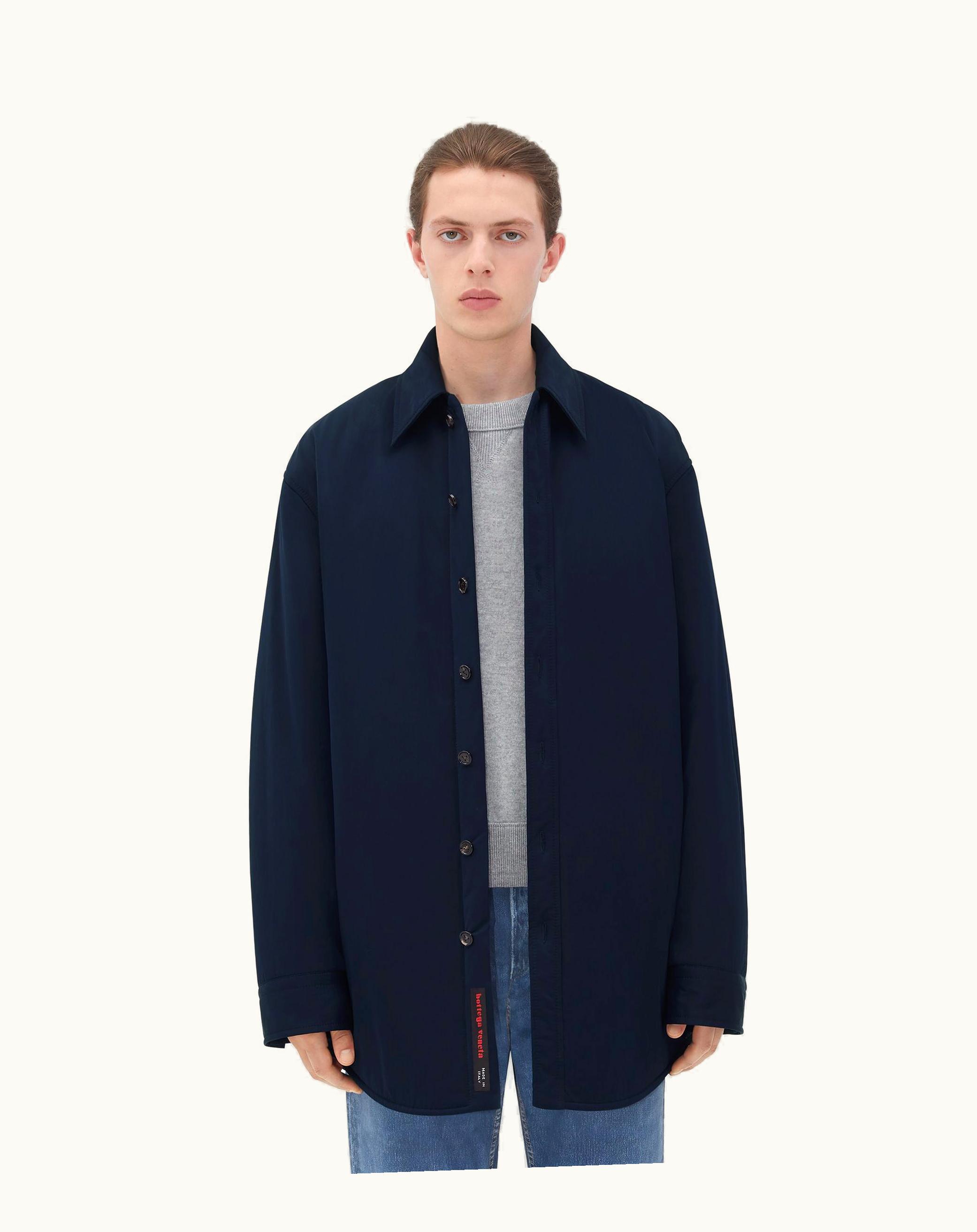 Bottega Veneta Bottega Veneta Men's Frosted Poplin Padded Jacket In Navy