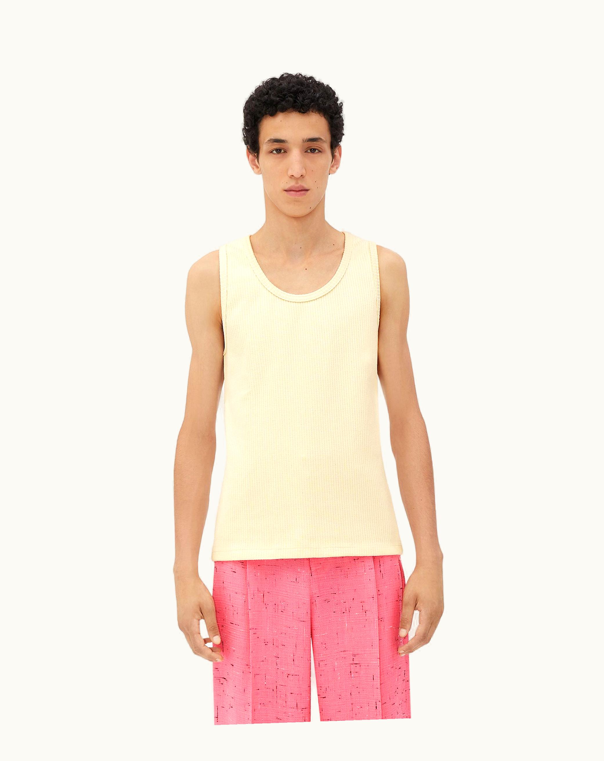 Bottega Veneta Bottega Veneta Men's Cotton Rib Tank Top With Label In Soap