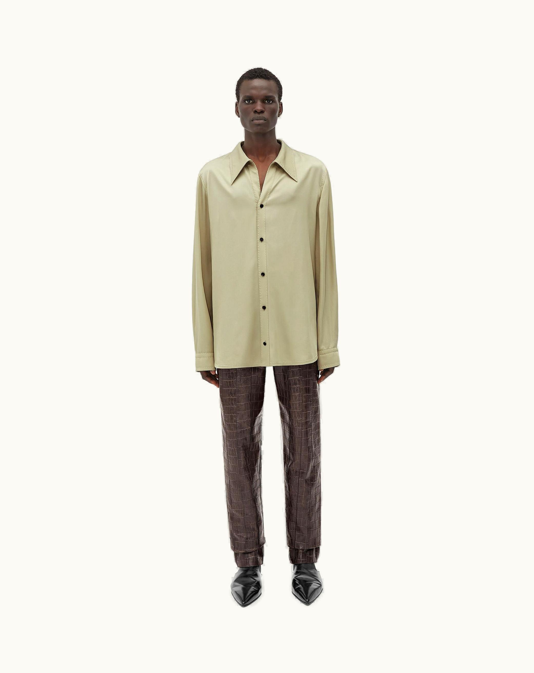 Bottega Veneta Bottega Veneta Men's Viscose Twill Shirt In Stone