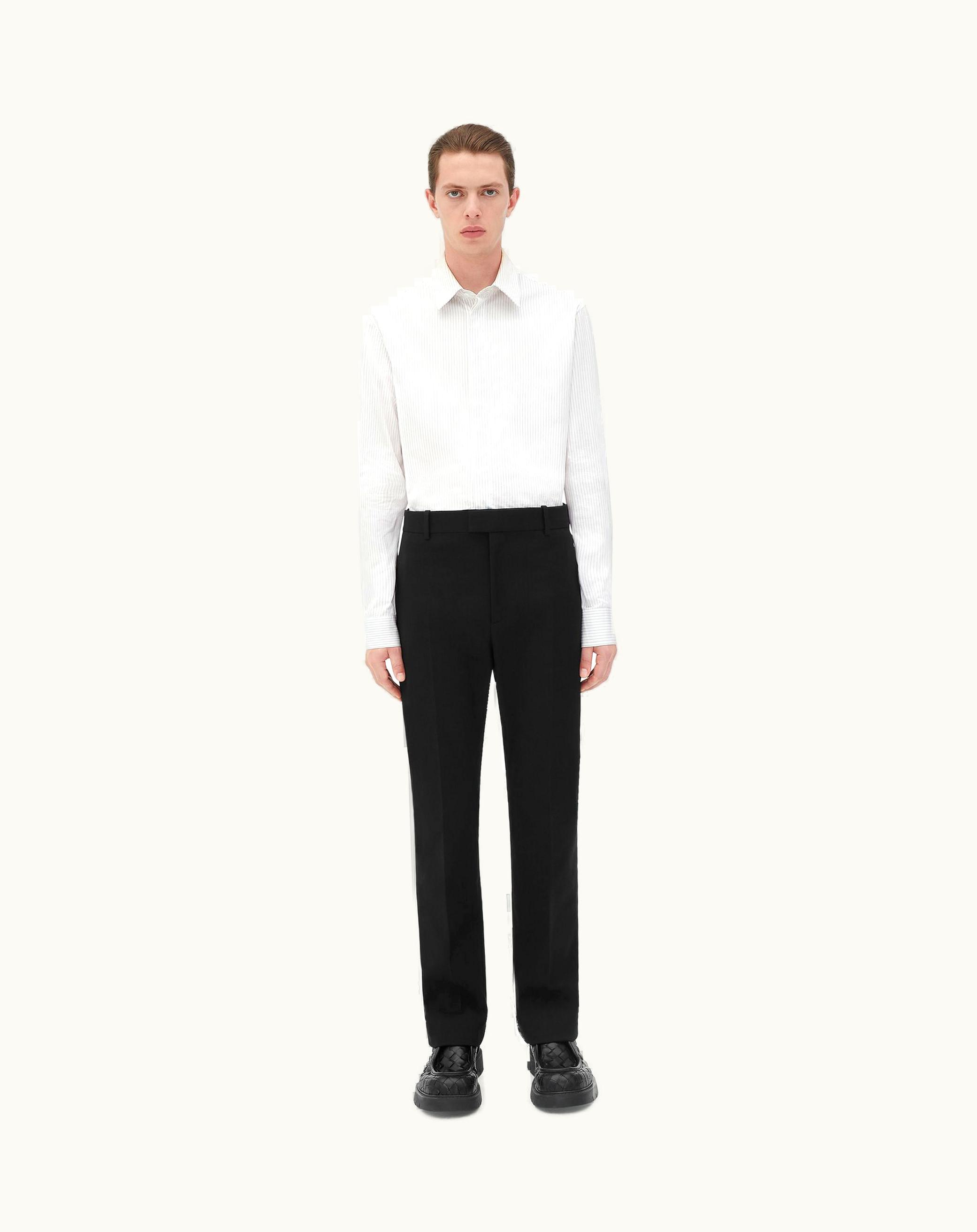 Bottega Veneta Bottega Veneta Men's Structured Cotton Pants In Black