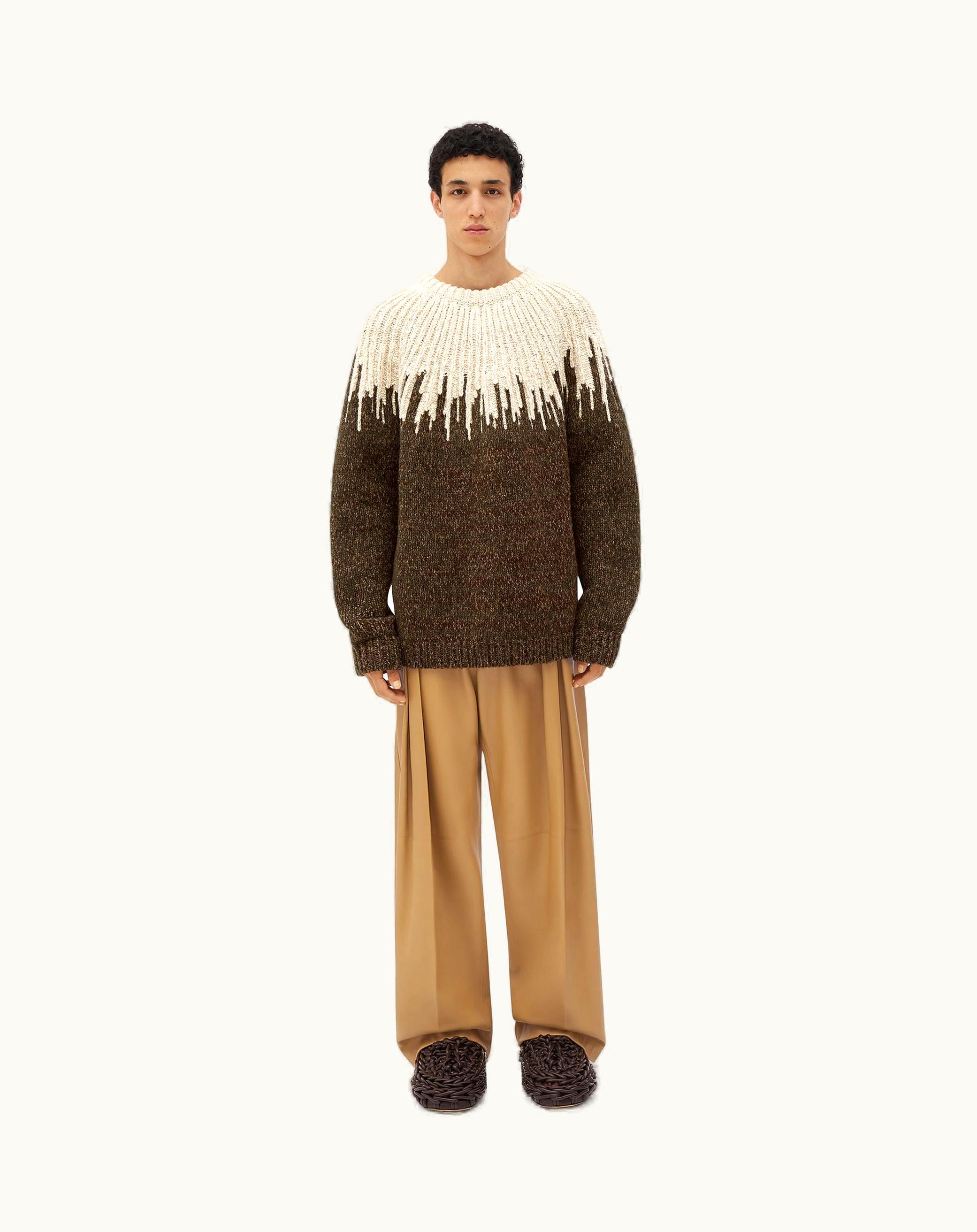 Bottega Veneta Bottega Veneta Men's Graphic Wool Sweater In Dove / Fondant