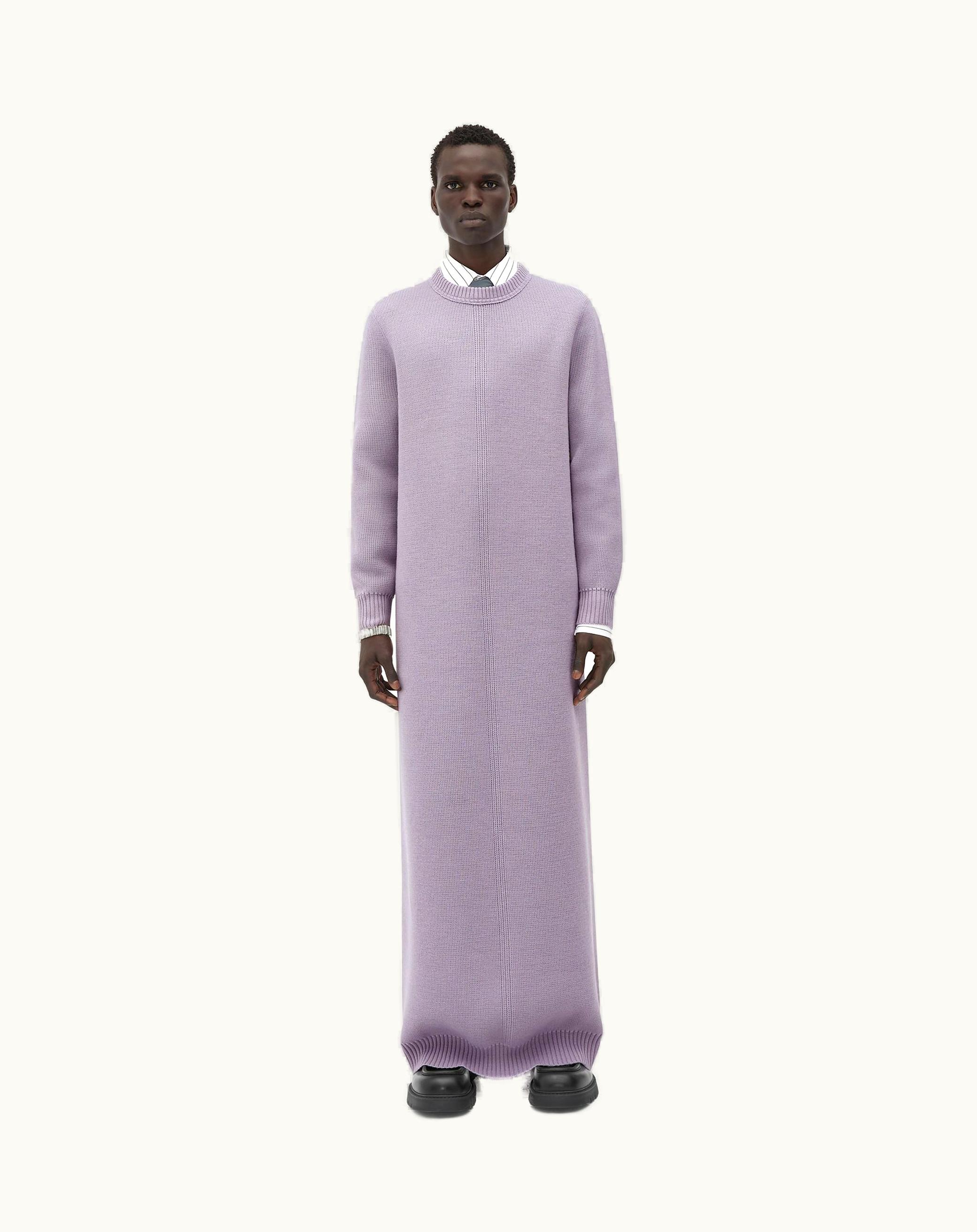 Bottega Veneta Bottega Veneta Men's Wool Long Dress In Pale Lilac