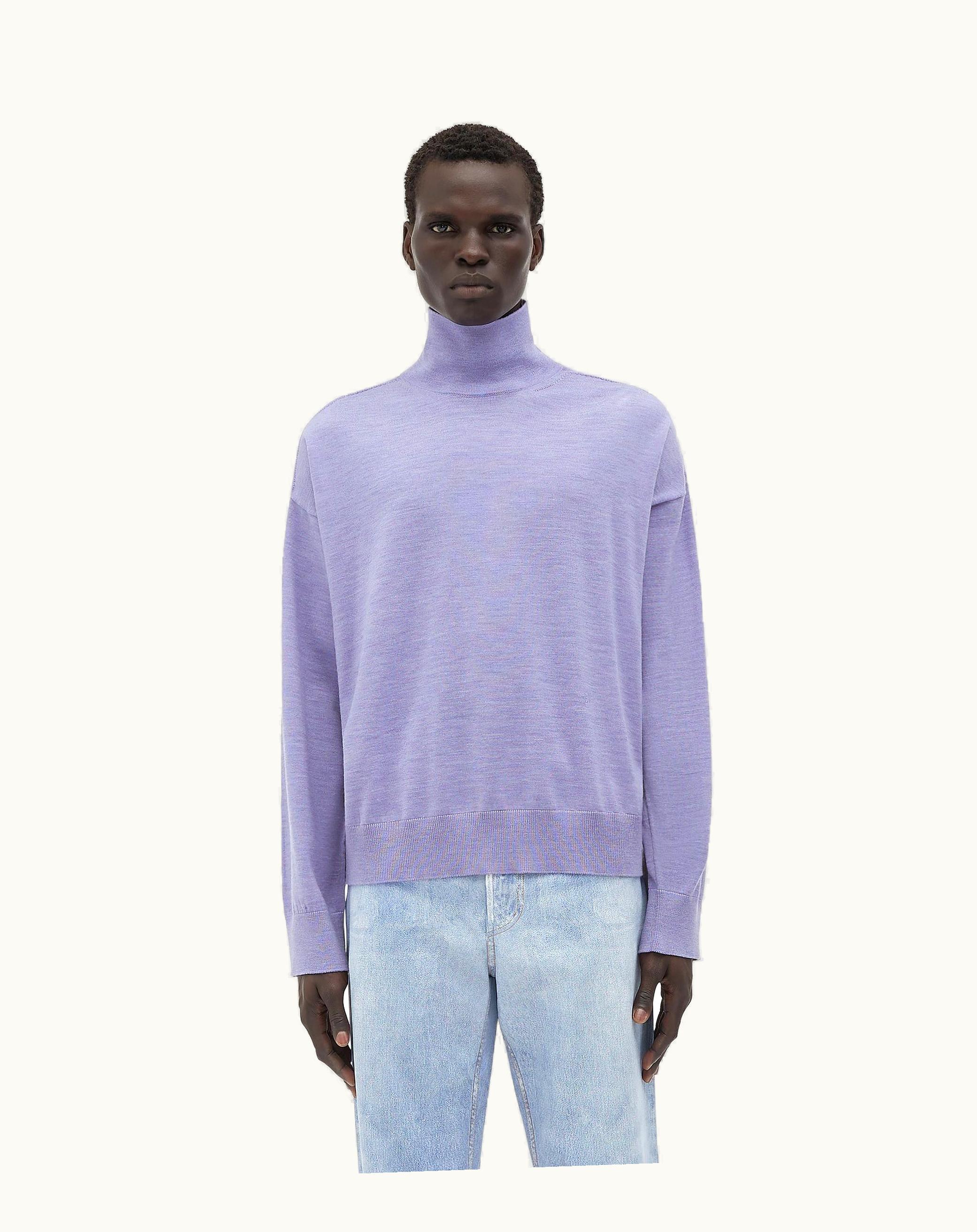 Bottega Veneta Bottega Veneta Men's Light Wool Turtleneck In Perwinkle