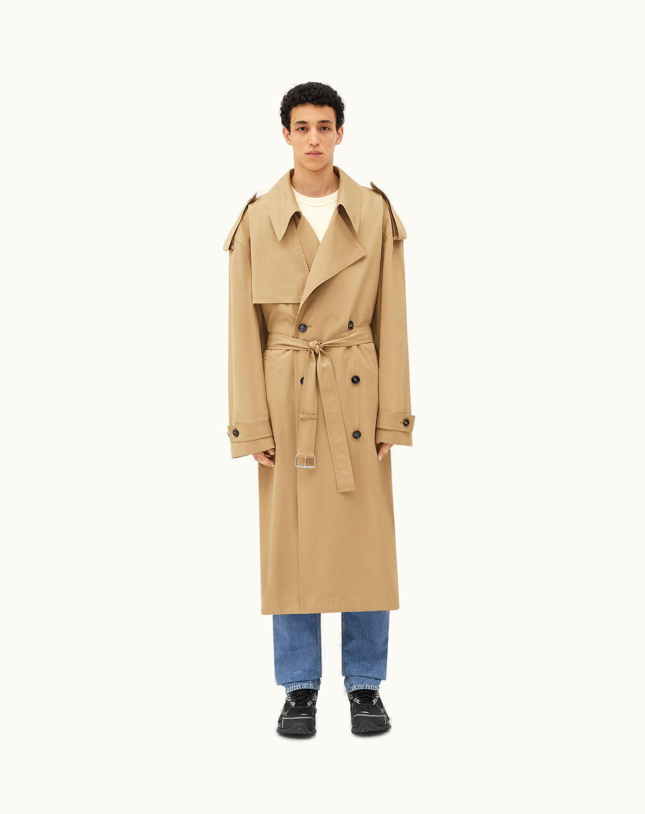 Bottega Veneta Bottega Veneta Men's Cotton Trench Coat In Sand