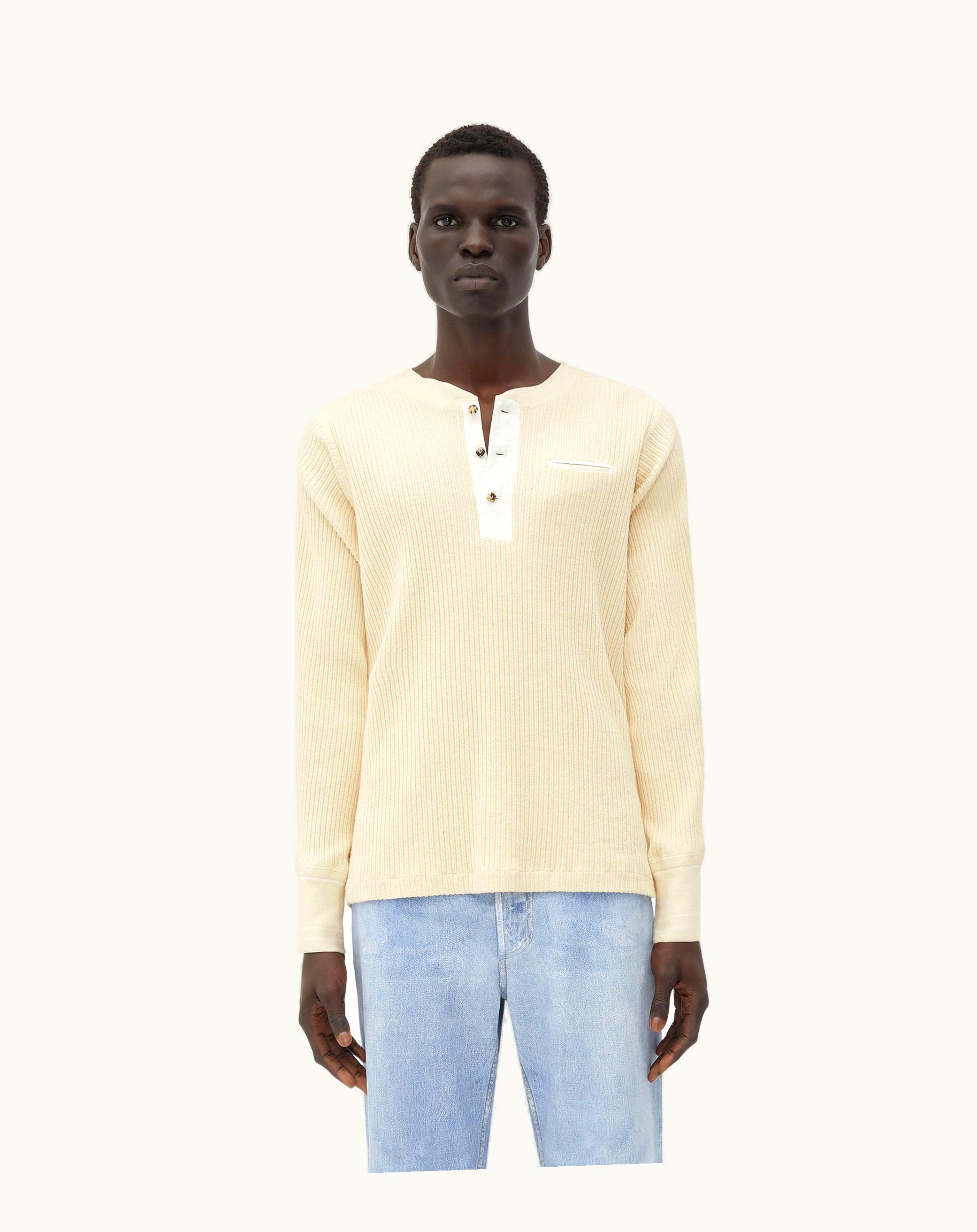 Bottega Veneta Bottega Veneta Men's Military Cotton Sweater In Dove