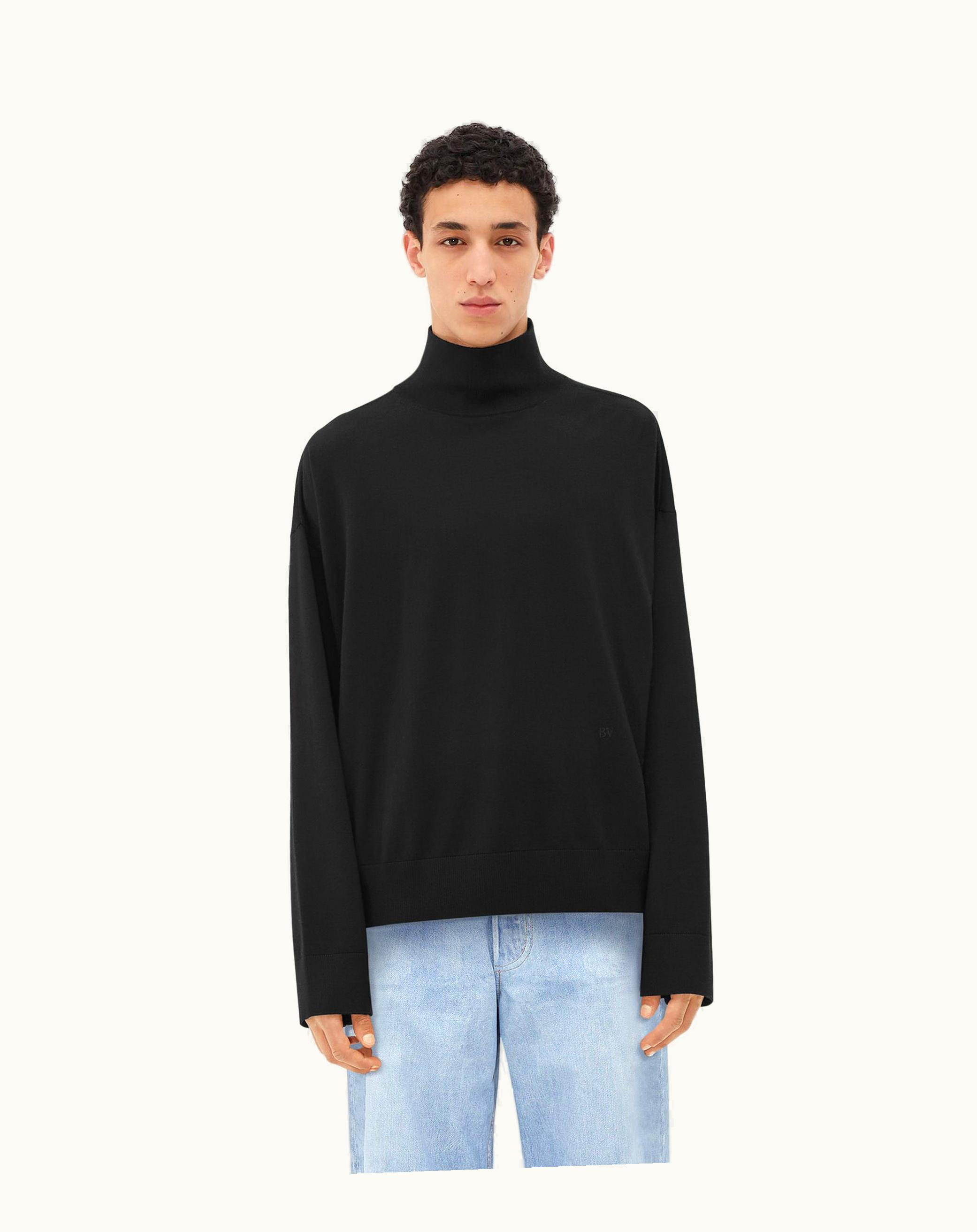 Bottega Veneta Bottega Veneta Men's Light Wool Turtleneck In Black