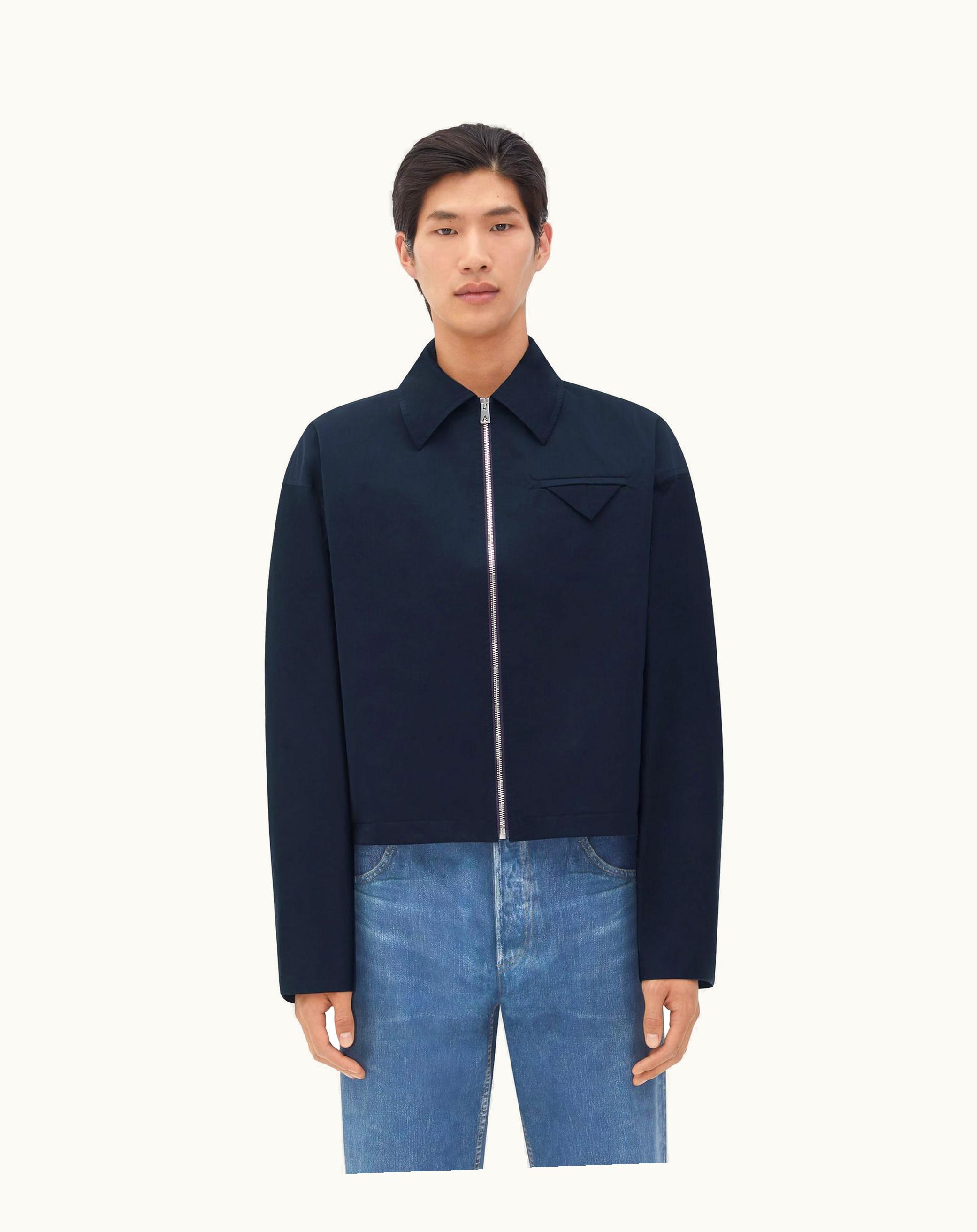 Bottega Veneta Bottega Veneta Men's Kimono Tech Nylon Jacket In Dark Navy