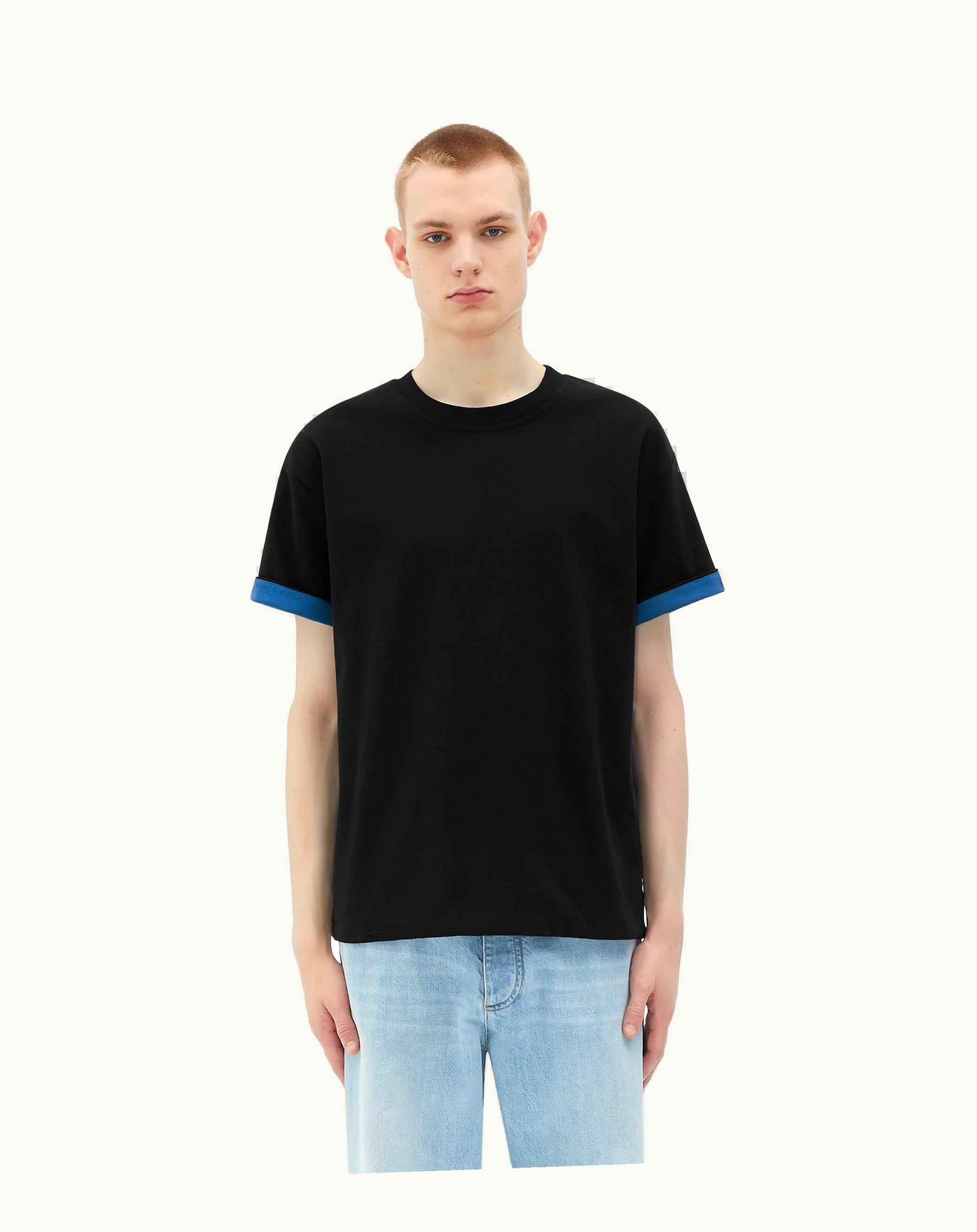 Bottega Veneta Bottega Veneta Men's Double Layer Relaxed Cotton T-Shirt In Pacific