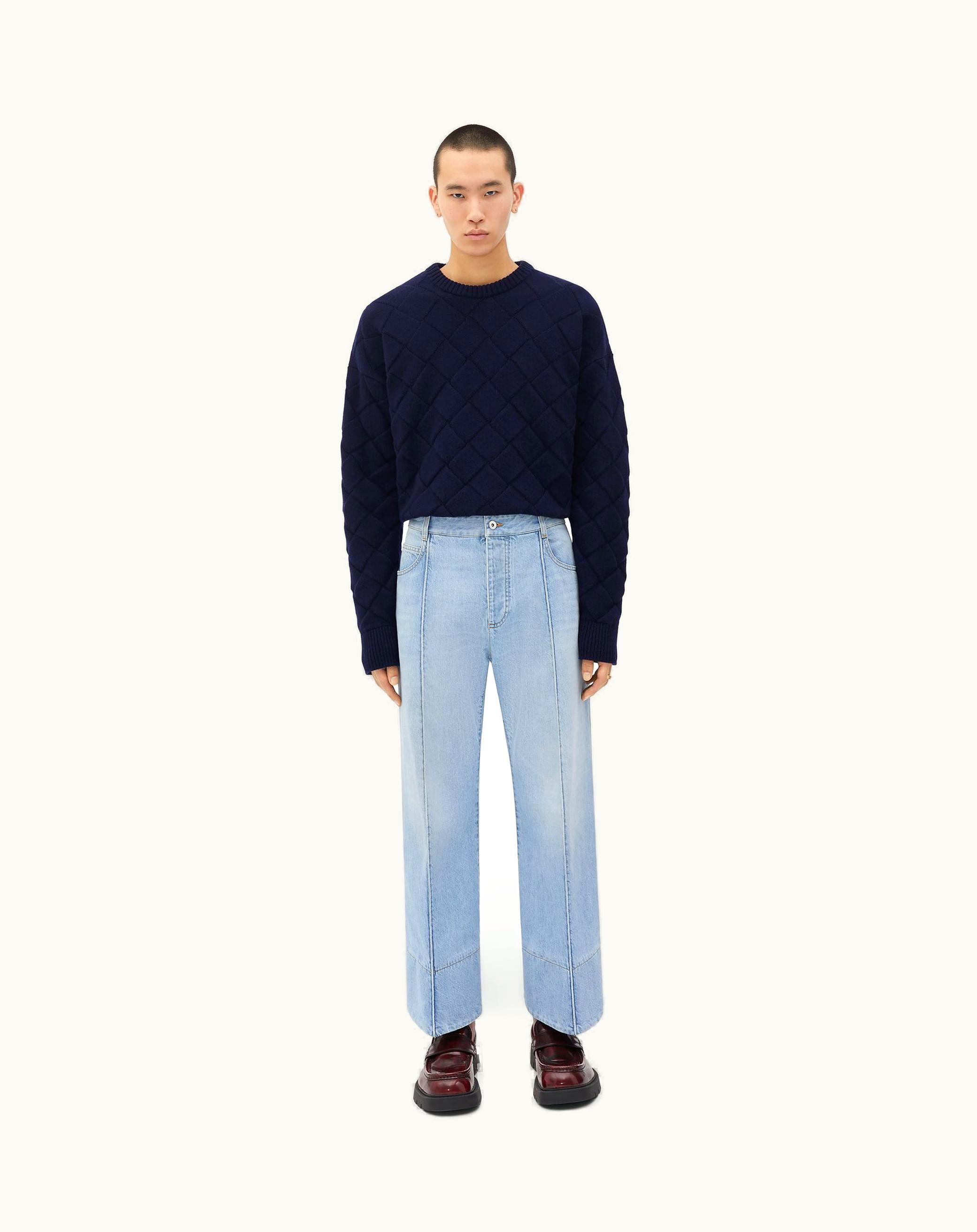 Bottega Veneta Bottega Veneta Men's Curved Shape Light Bleached Denim In Light Bleach