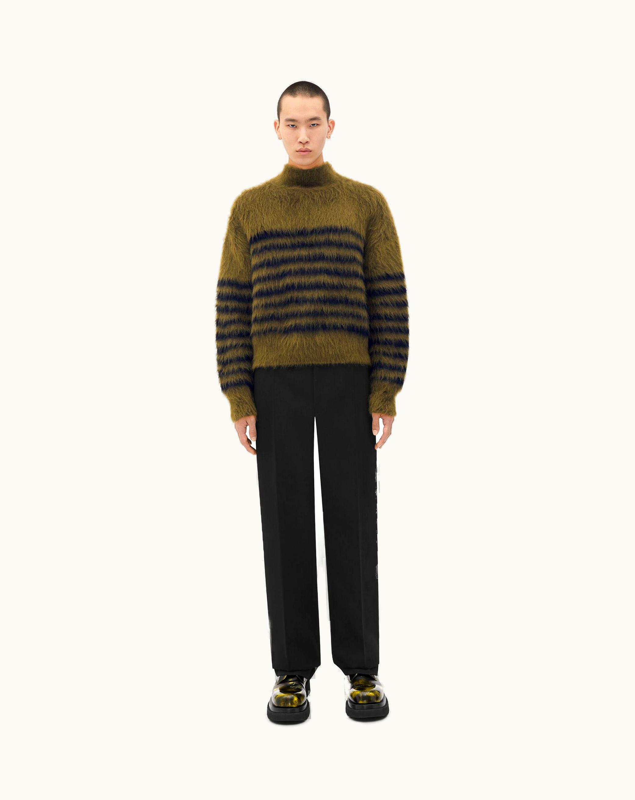 Bottega Veneta Bottega Veneta Men's Heavy Marinière Mohair Sweater In Gingersnap / Navy