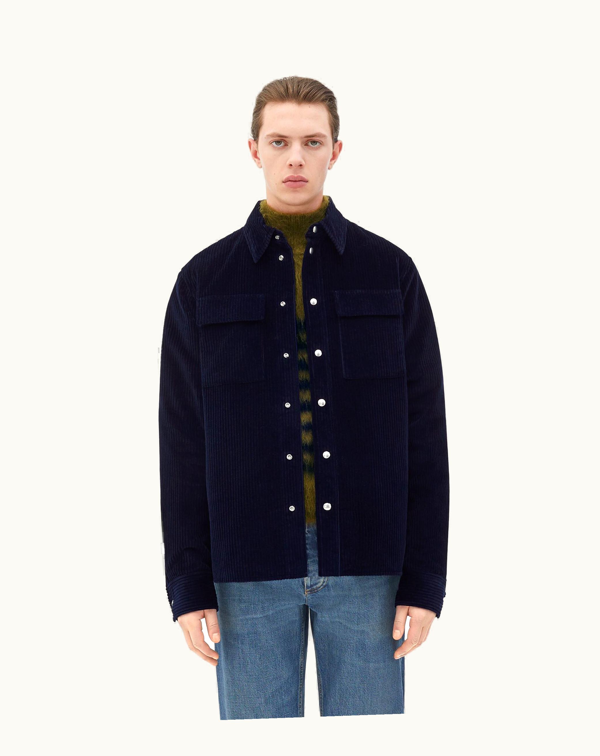 Bottega Veneta Bottega Veneta Men's Cotton Corduroy Shirt In Navy