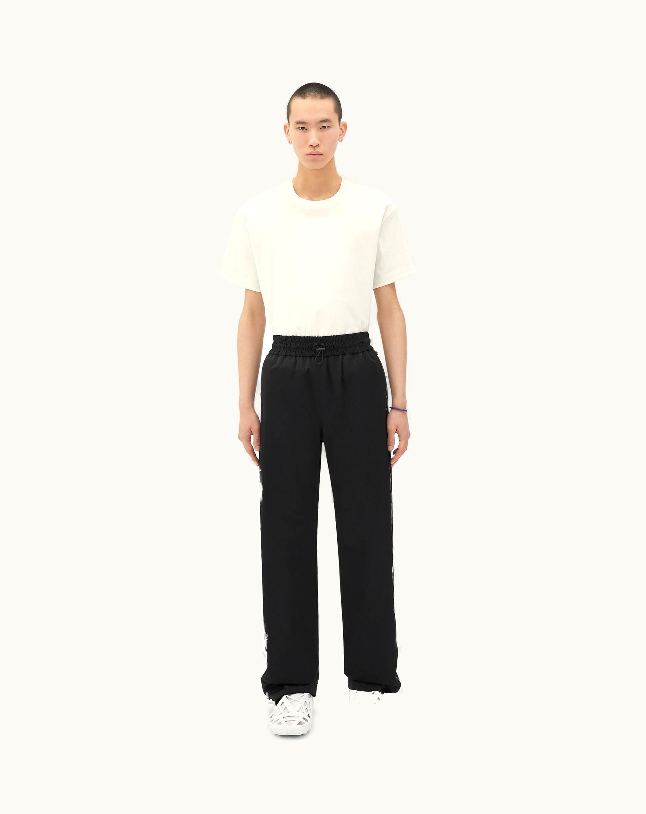Bottega Veneta Bottega Veneta Men's Contrasting Zipper Tech Nylon Pants In Black / Pacific