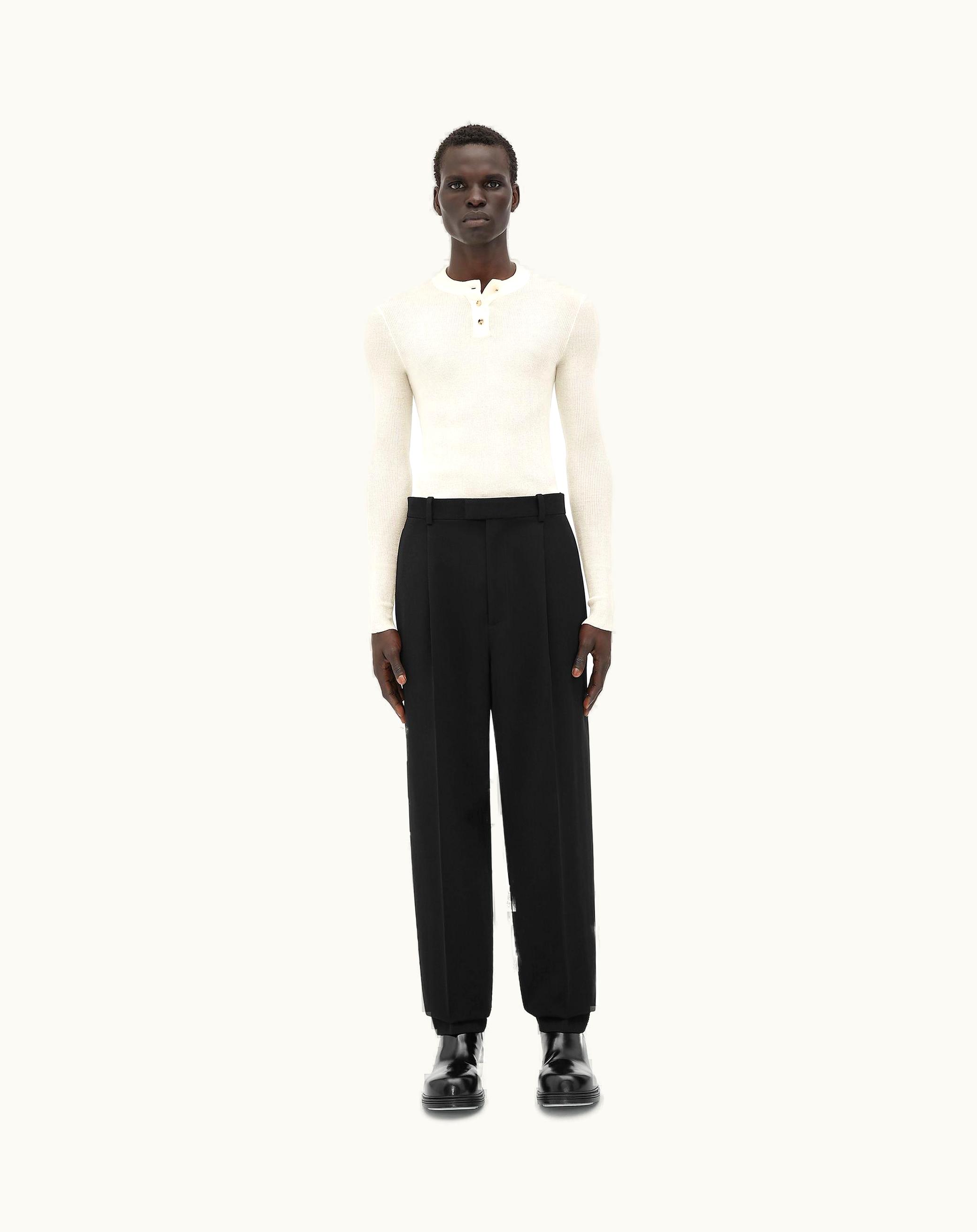 Bottega Veneta Bottega Veneta Men's Sartorial Wool Pants In Black
