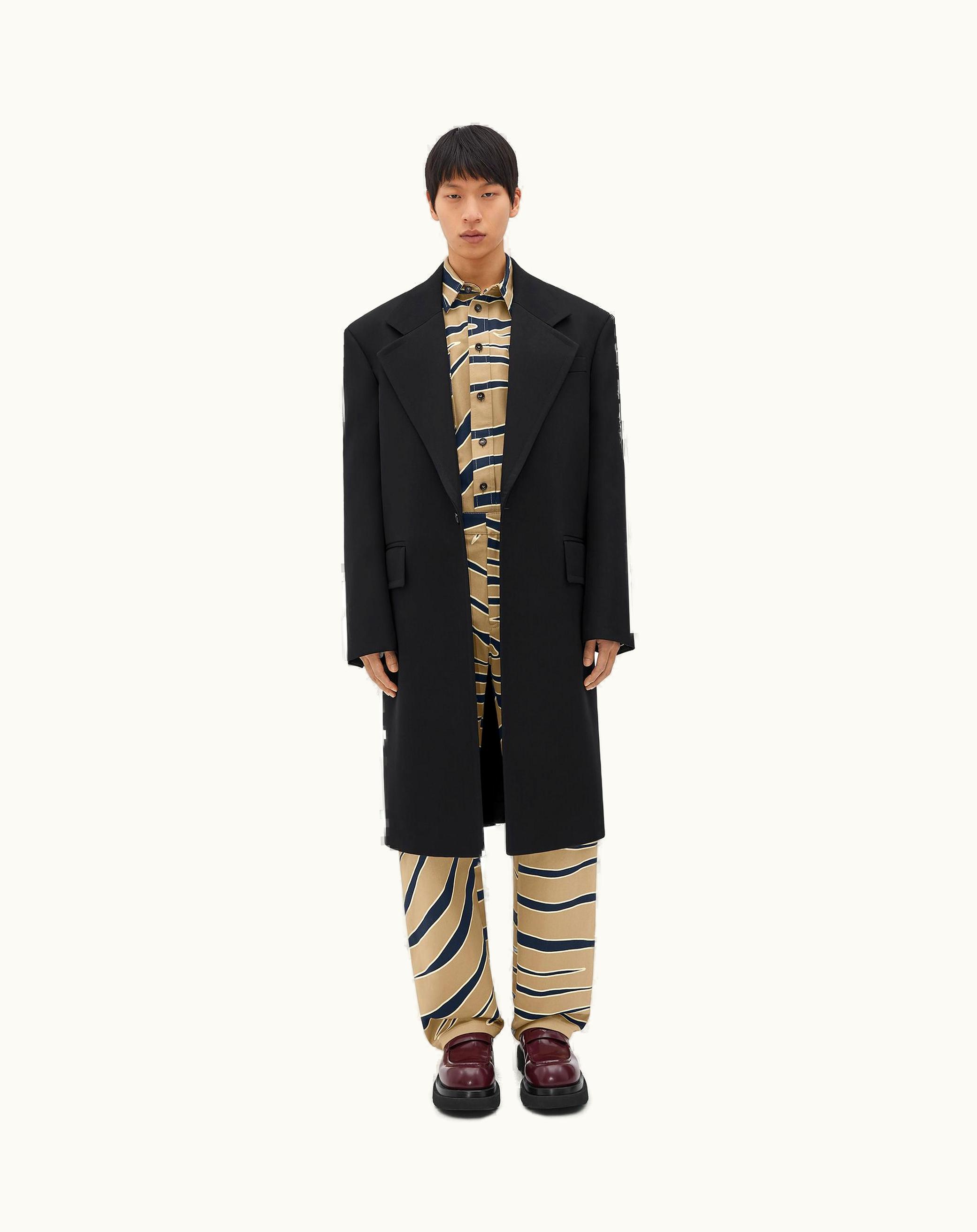 Bottega Veneta Bottega Veneta Men's Compact Wool Coat In Black