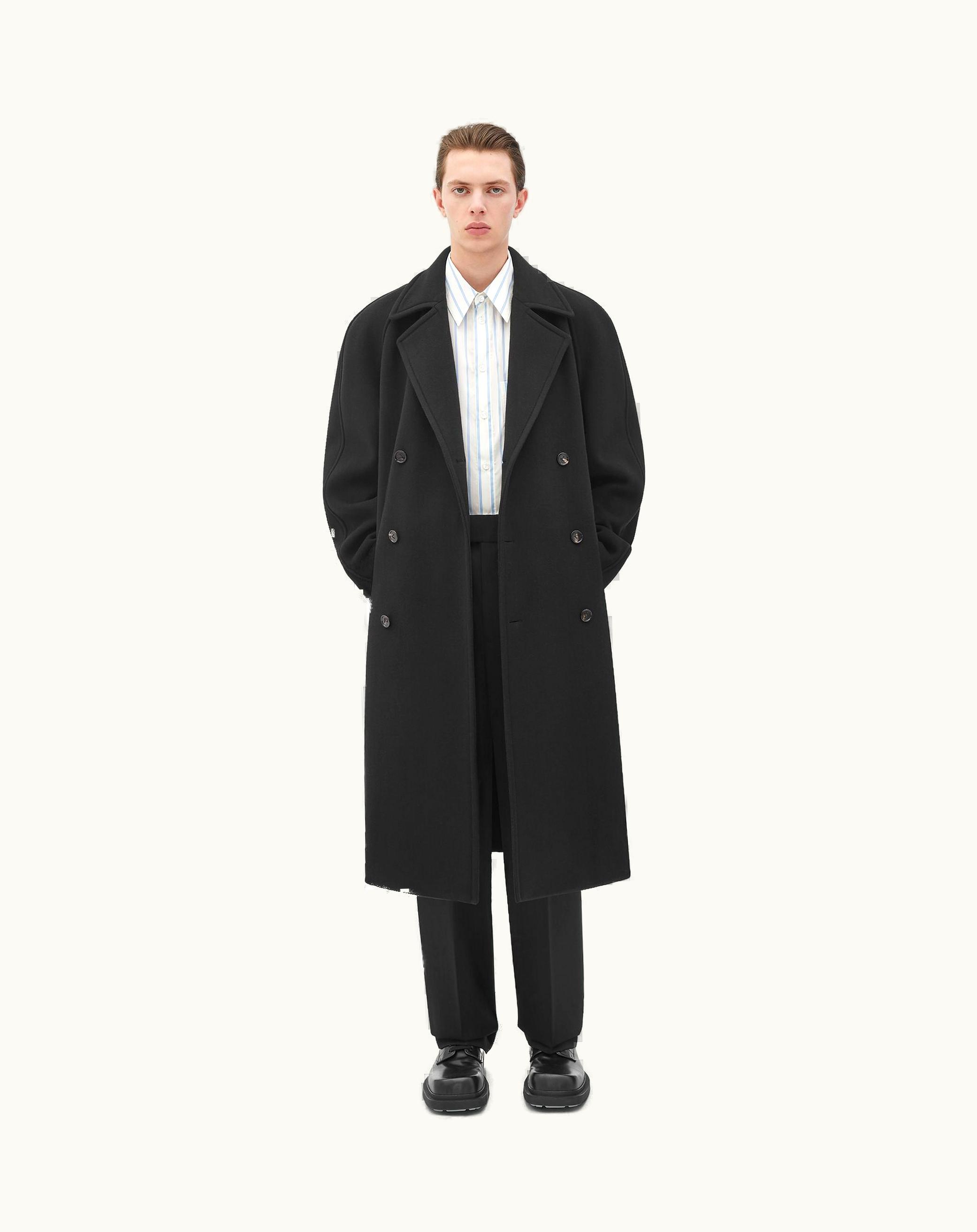 Bottega Veneta Bottega Veneta Men's Wool And Cashmere Coat In Black