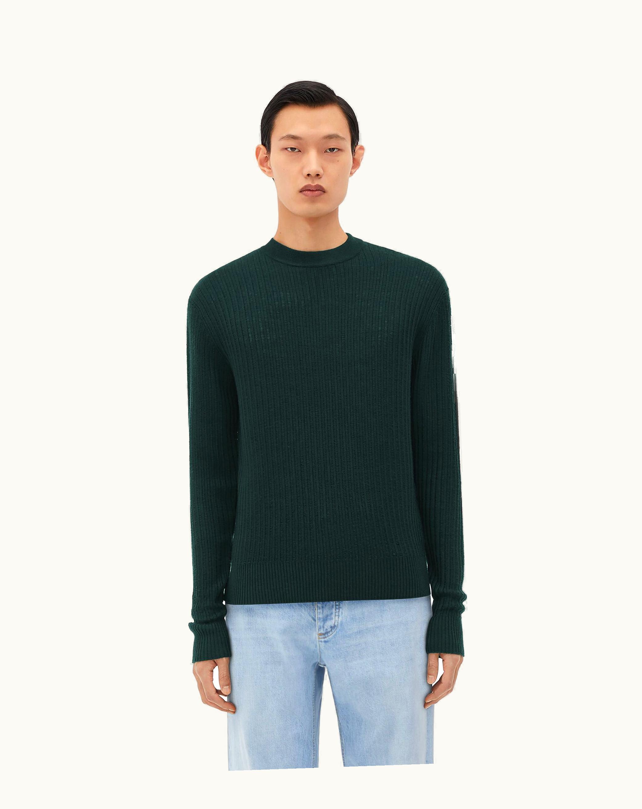 Bottega Veneta Bottega Veneta Men's Light Wool Sweater In Pine Green