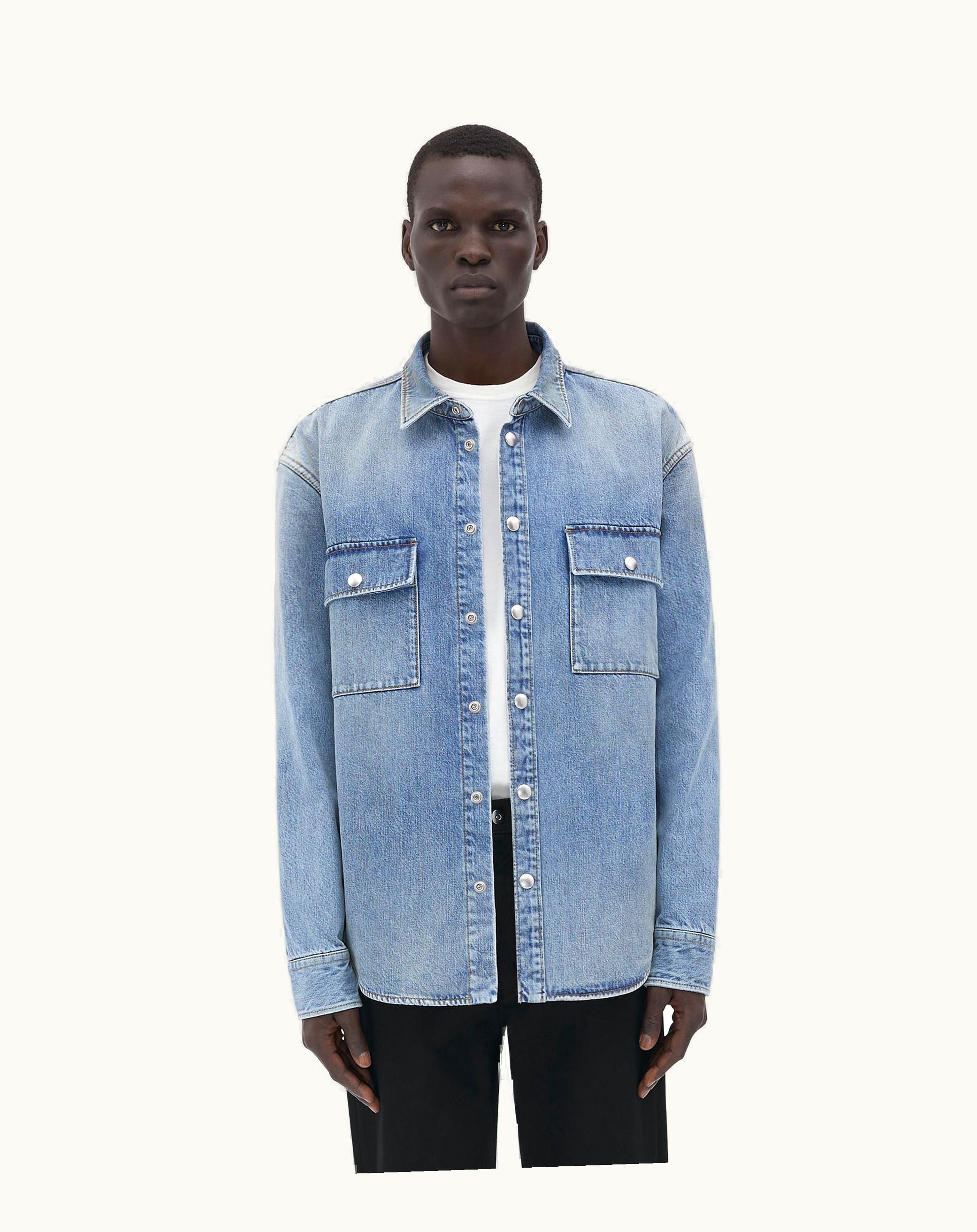 Bottega Veneta Bottega Veneta Men's Vintage Medium Indigo Denim Shirt In Mid Blue