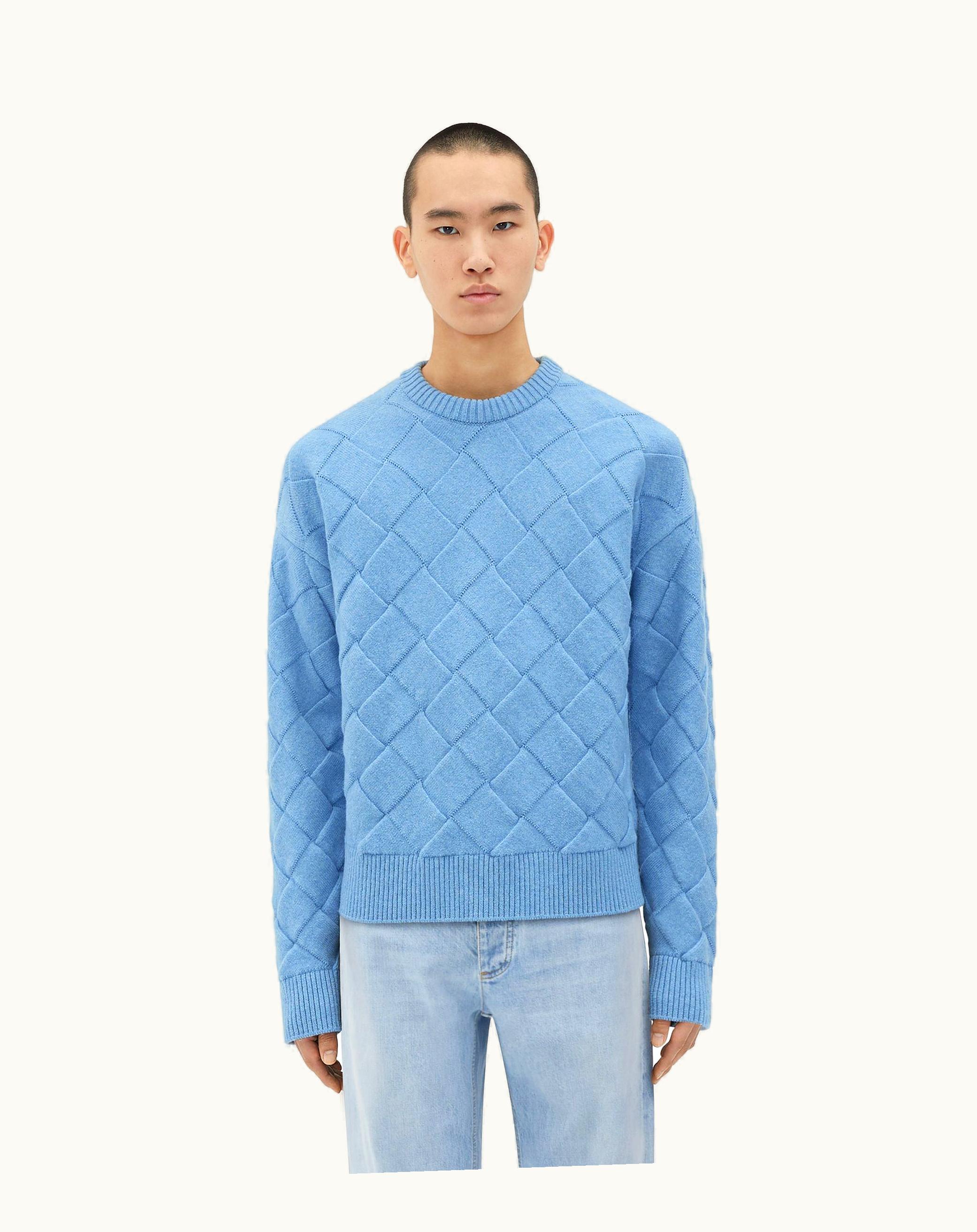 Bottega Veneta Bottega Veneta Men's Intreccio Wool Jumper In Admiral