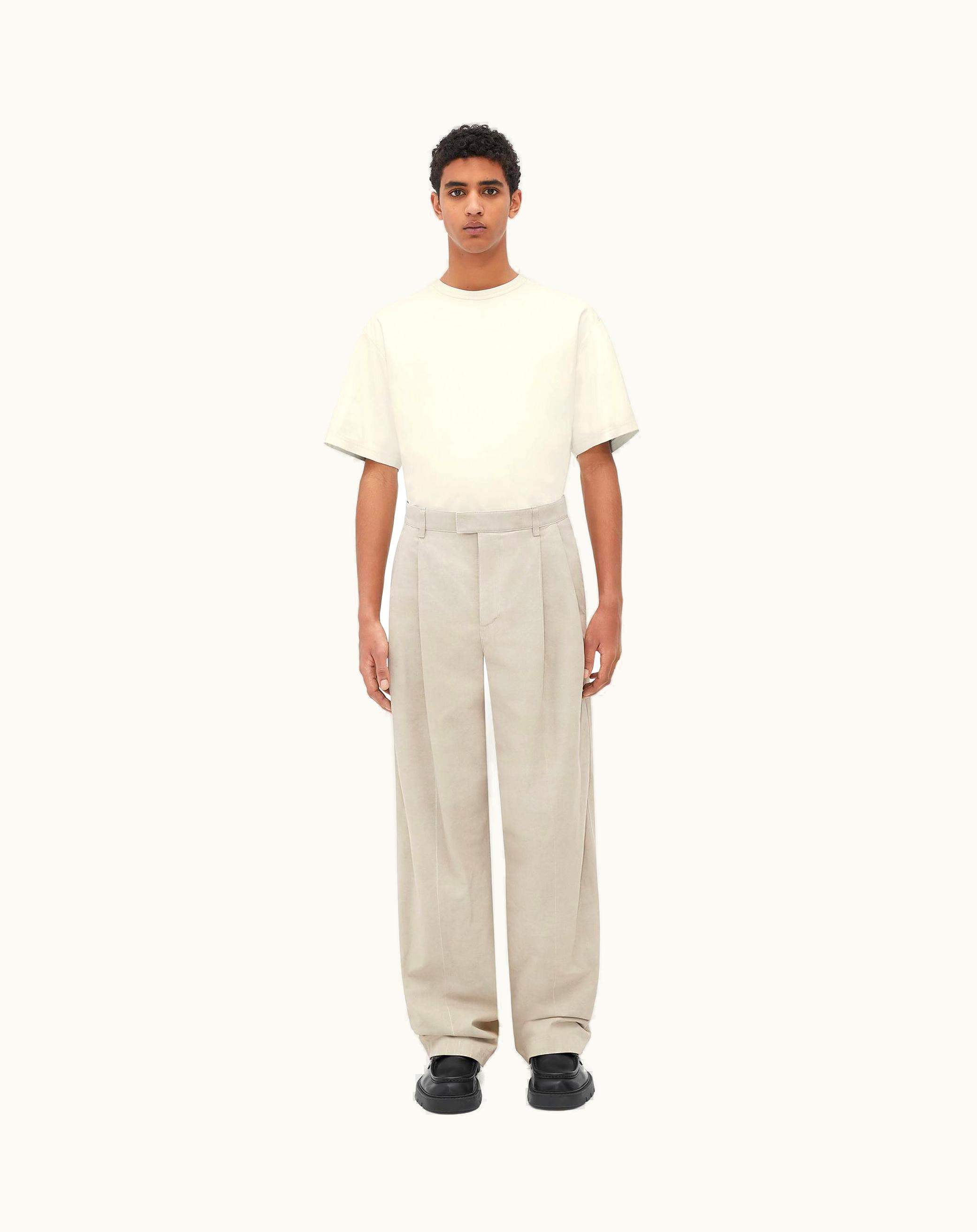 Bottega Veneta Bottega Veneta Men's Printed Leather Trousers In Light Beige