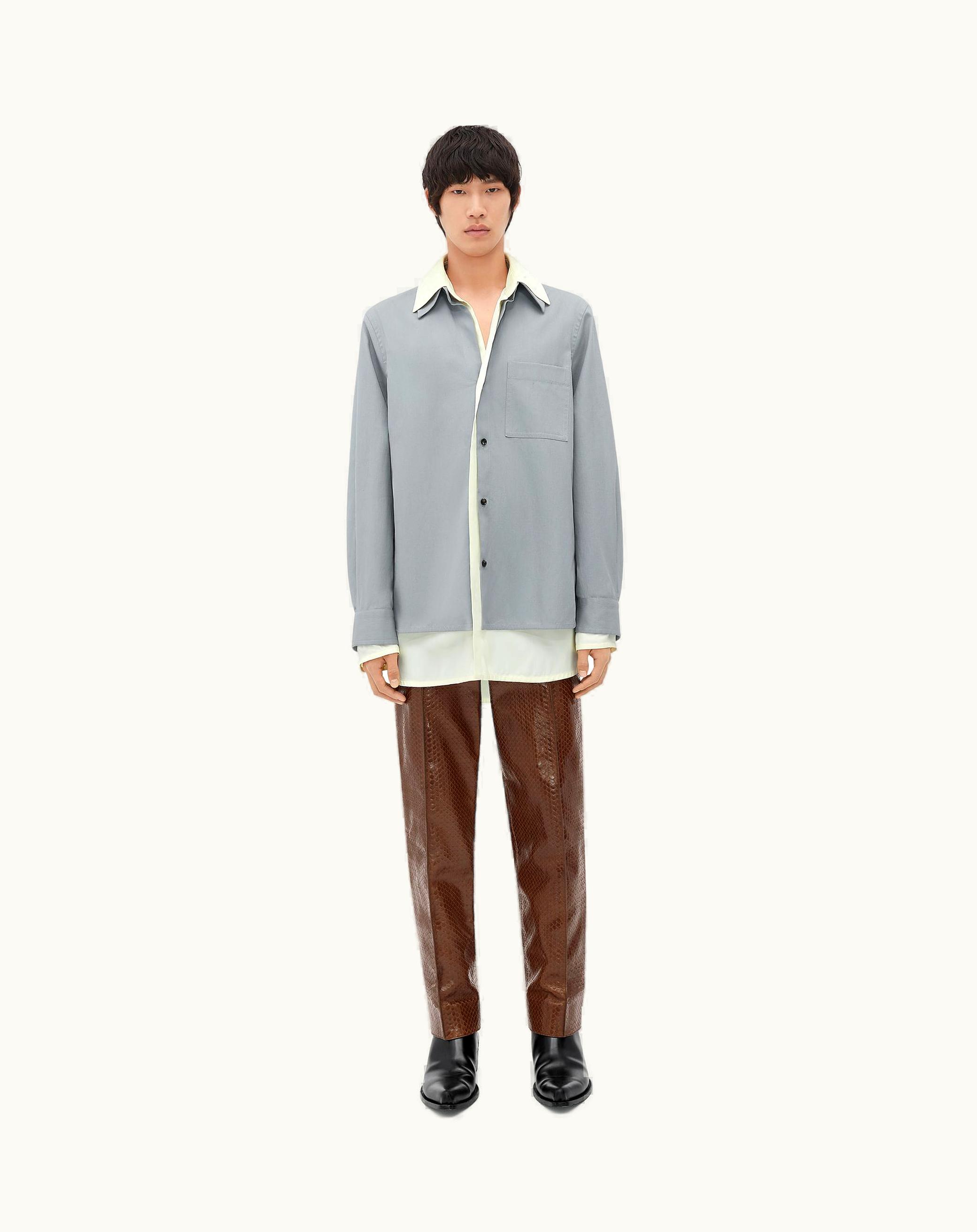 Bottega Veneta Bottega Veneta Men's Relaxed Fit Linen Double Shirt In Vapor / Camomile