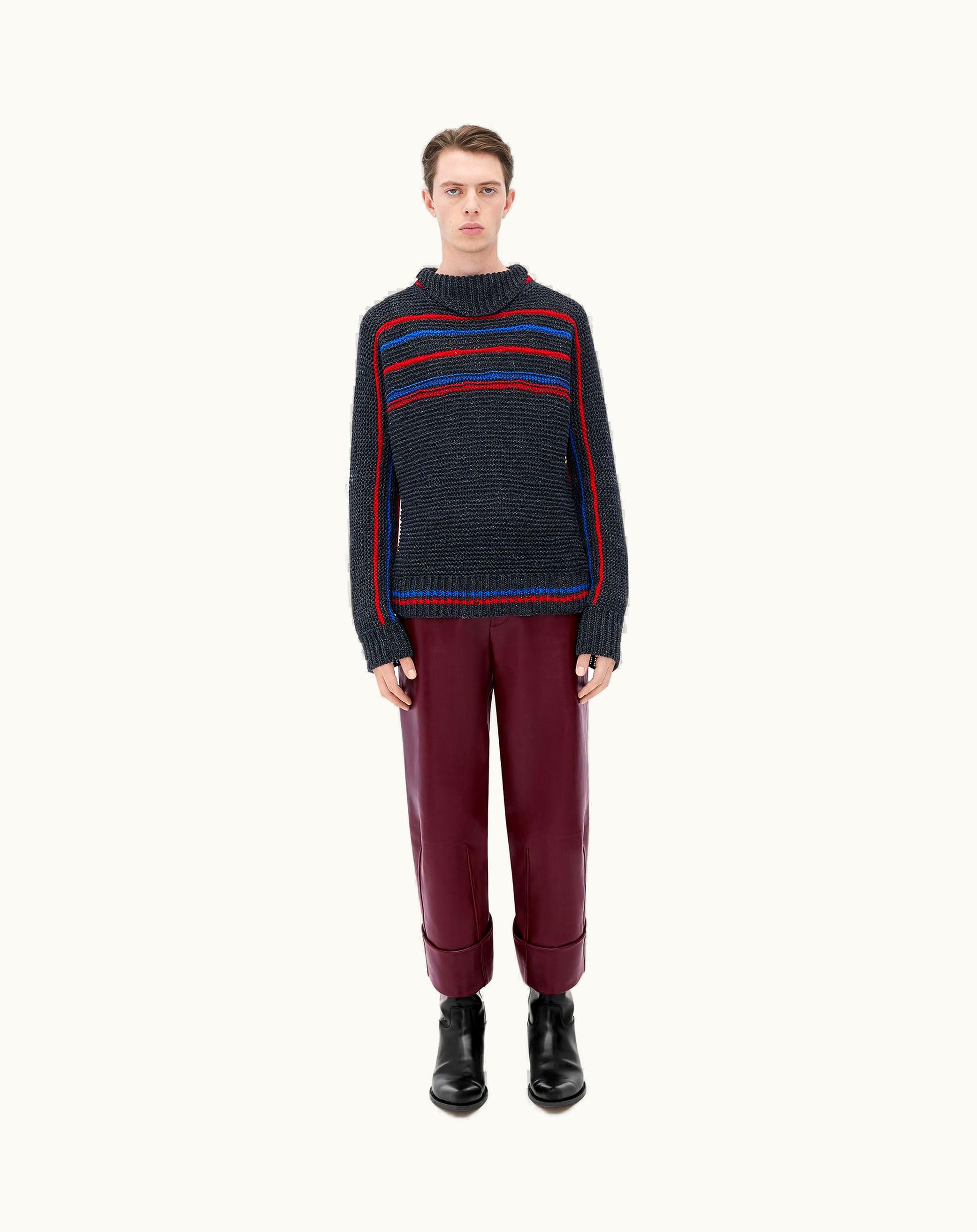 Bottega Veneta Bottega Veneta Men's Heavy Linen Jumper In Charcoal Melange