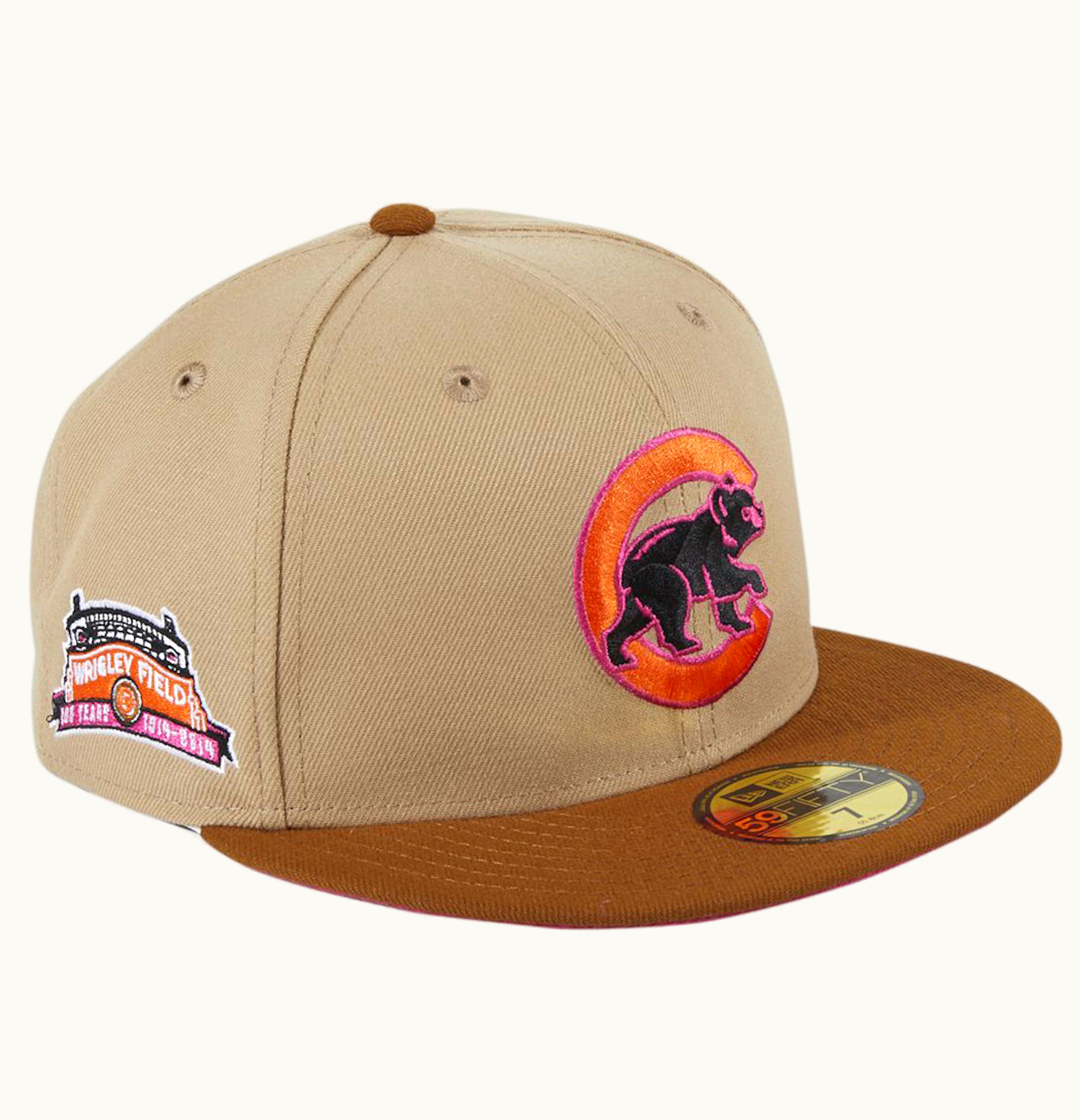 New Era New Era Chicago Cubs PBJ Wrigley Field Patch Alternate Hat Club Exclusive 59Fifty Fitted Hat Tan Brown