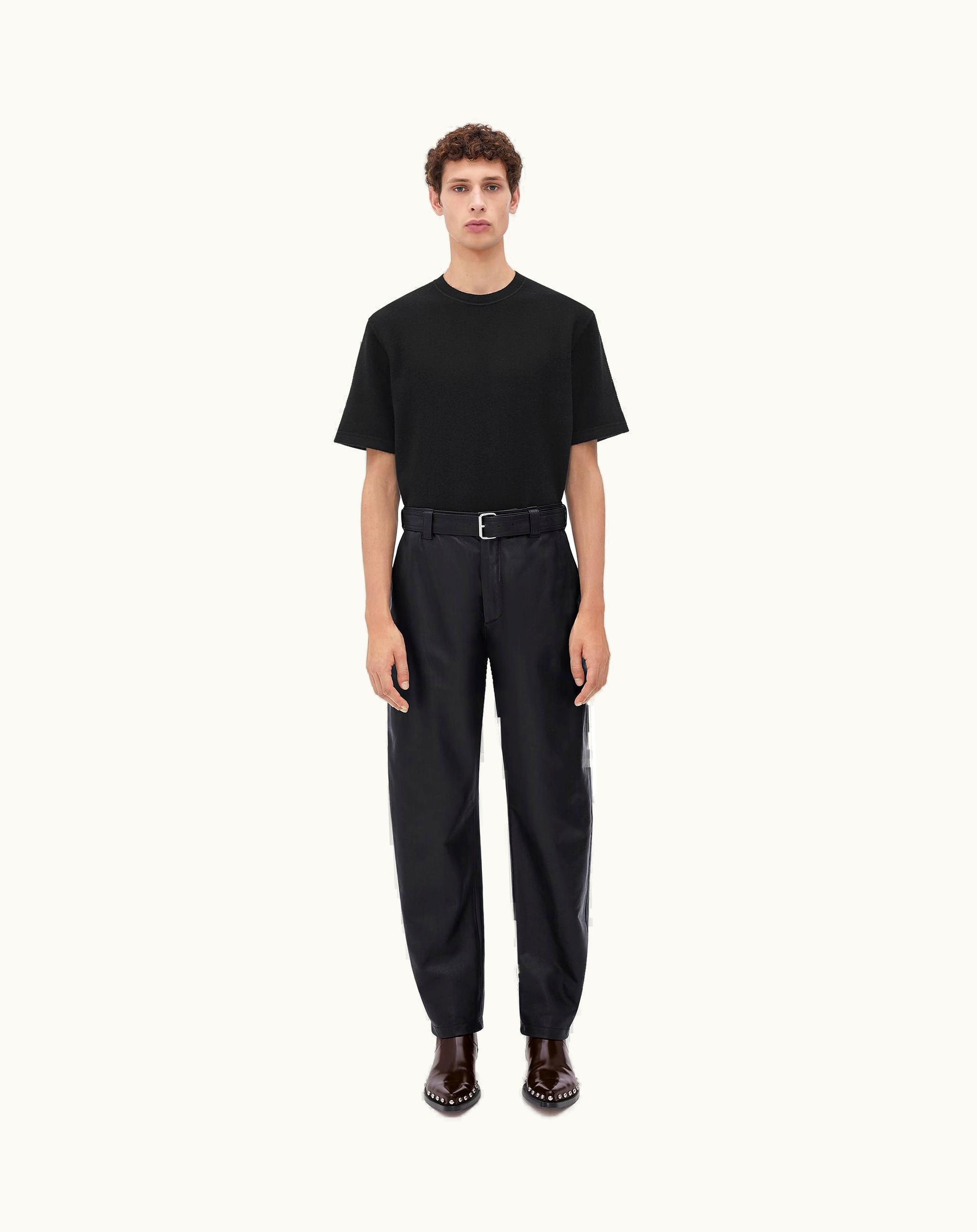 Bottega Veneta Bottega Veneta Men's Belted Leather Pants In Black