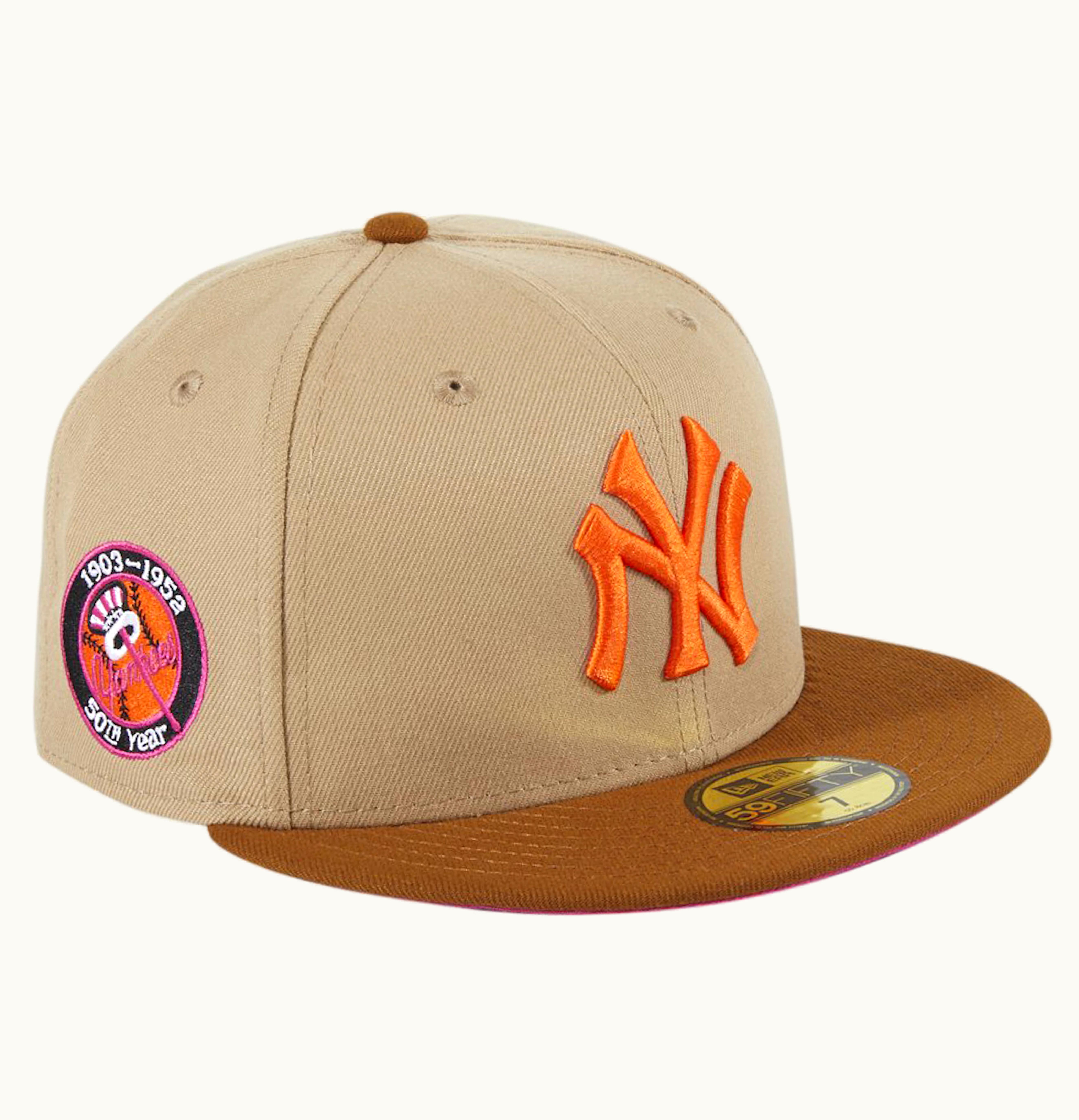 New Era New Era New York Yankees PBJ 50th Anniversary Patch Hat Club Exclusive 59Fifty Fitted Hat Tan Brown