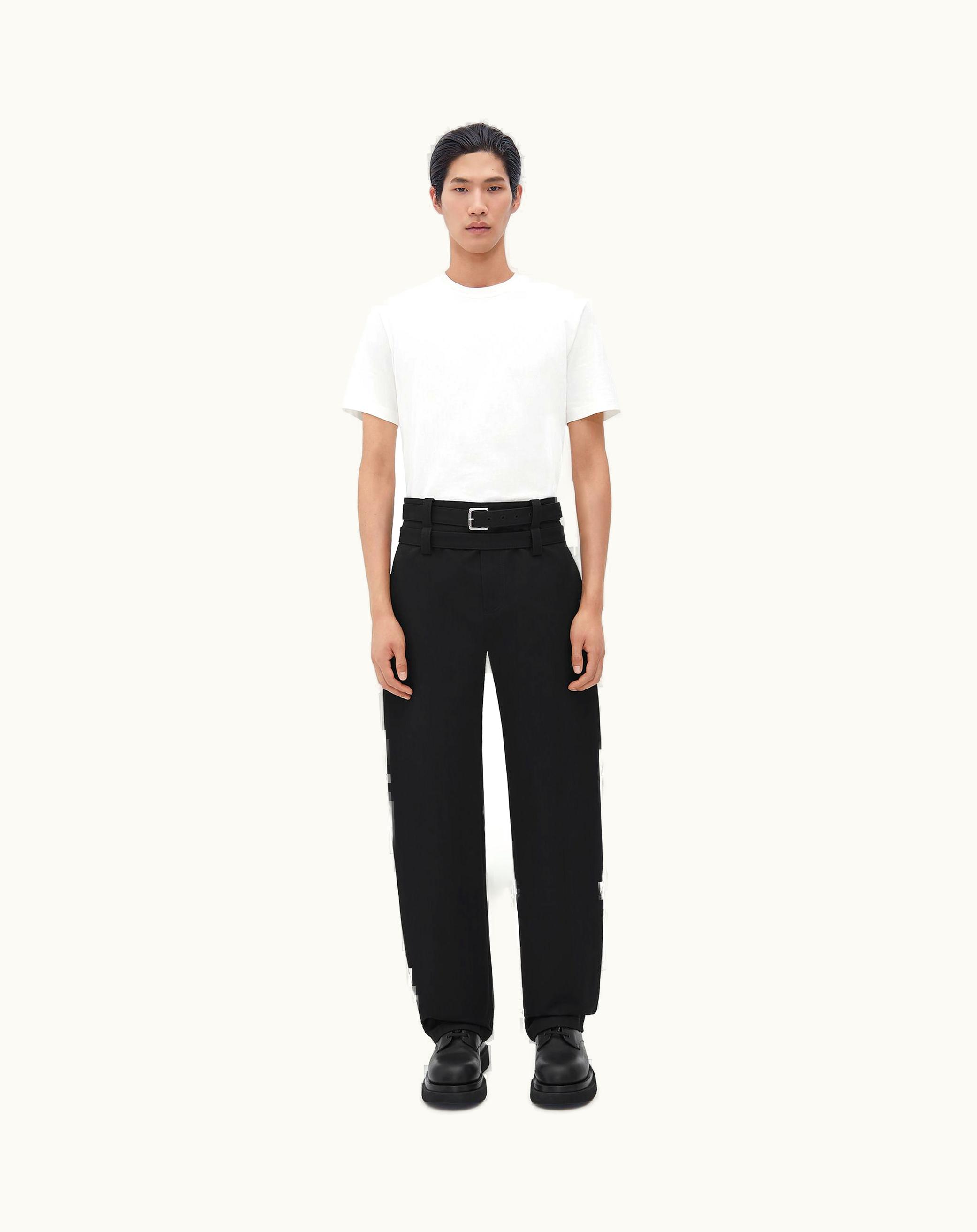 Bottega Veneta Bottega Veneta Men's Belted Cotton Twill Pants In Black