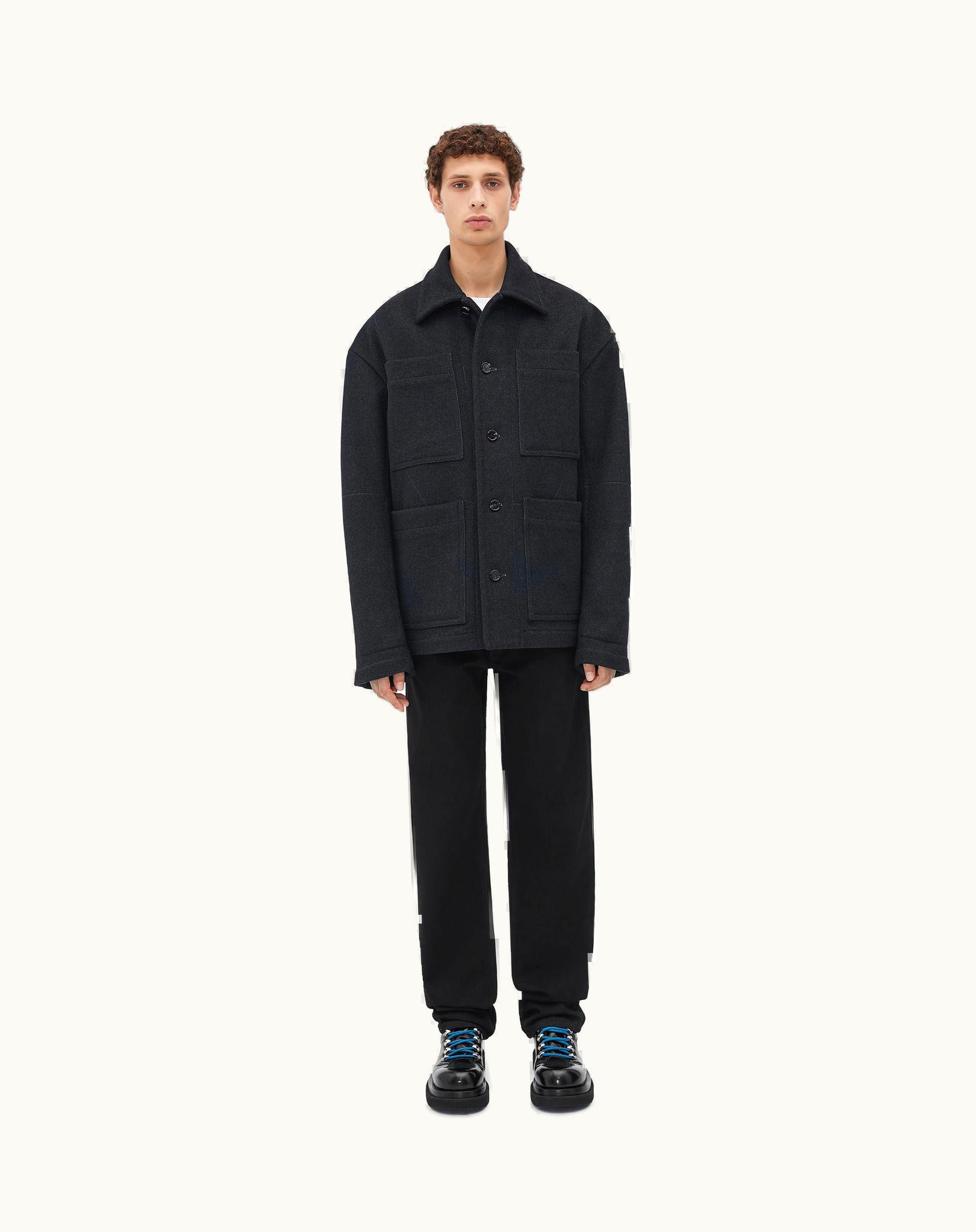 Bottega Veneta Bottega Veneta Men's Felted Wool Jacket In Charcoal Melange