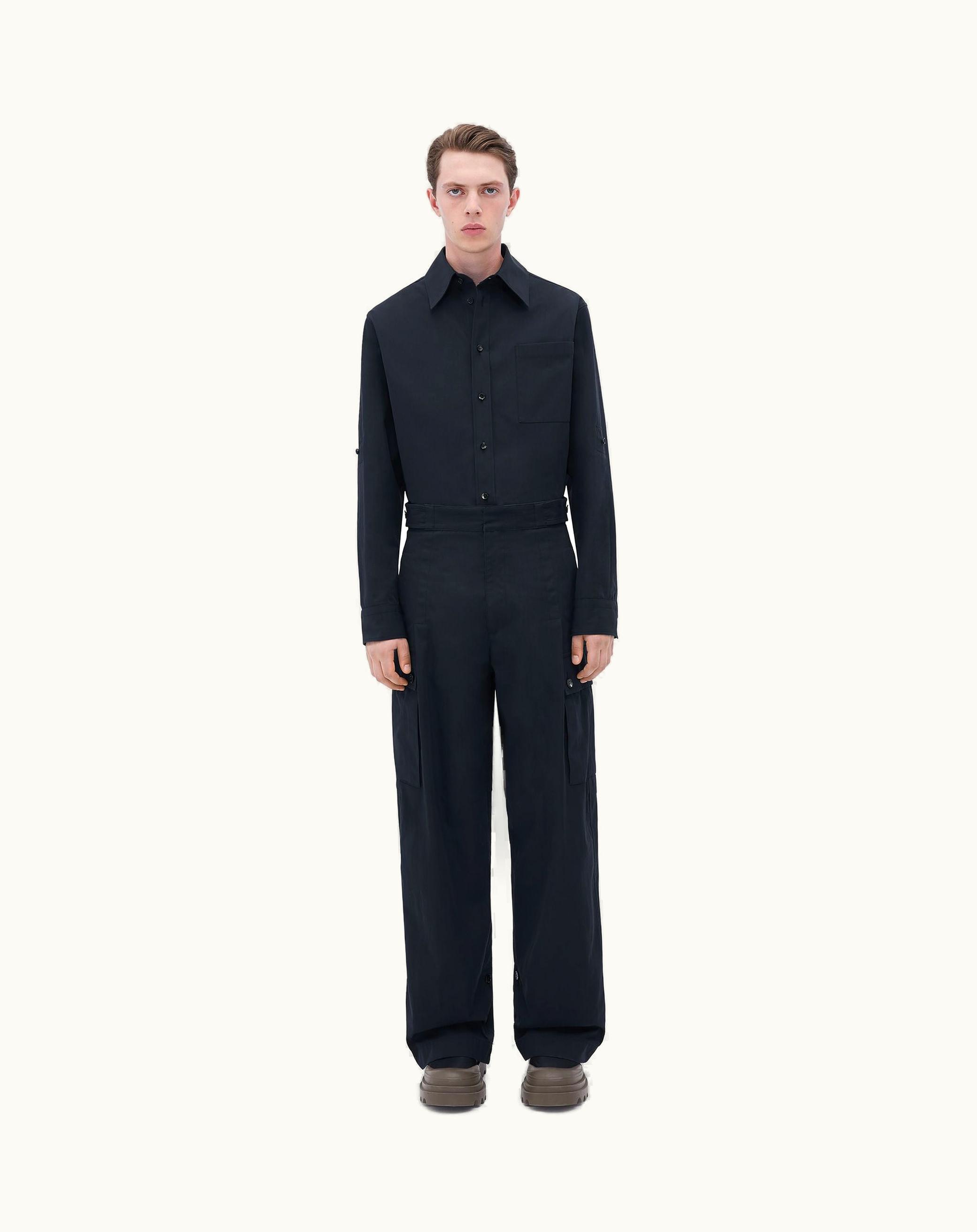 Bottega Veneta Bottega Veneta Men's Cotton Twill Cargo Pants In Midnight Blue