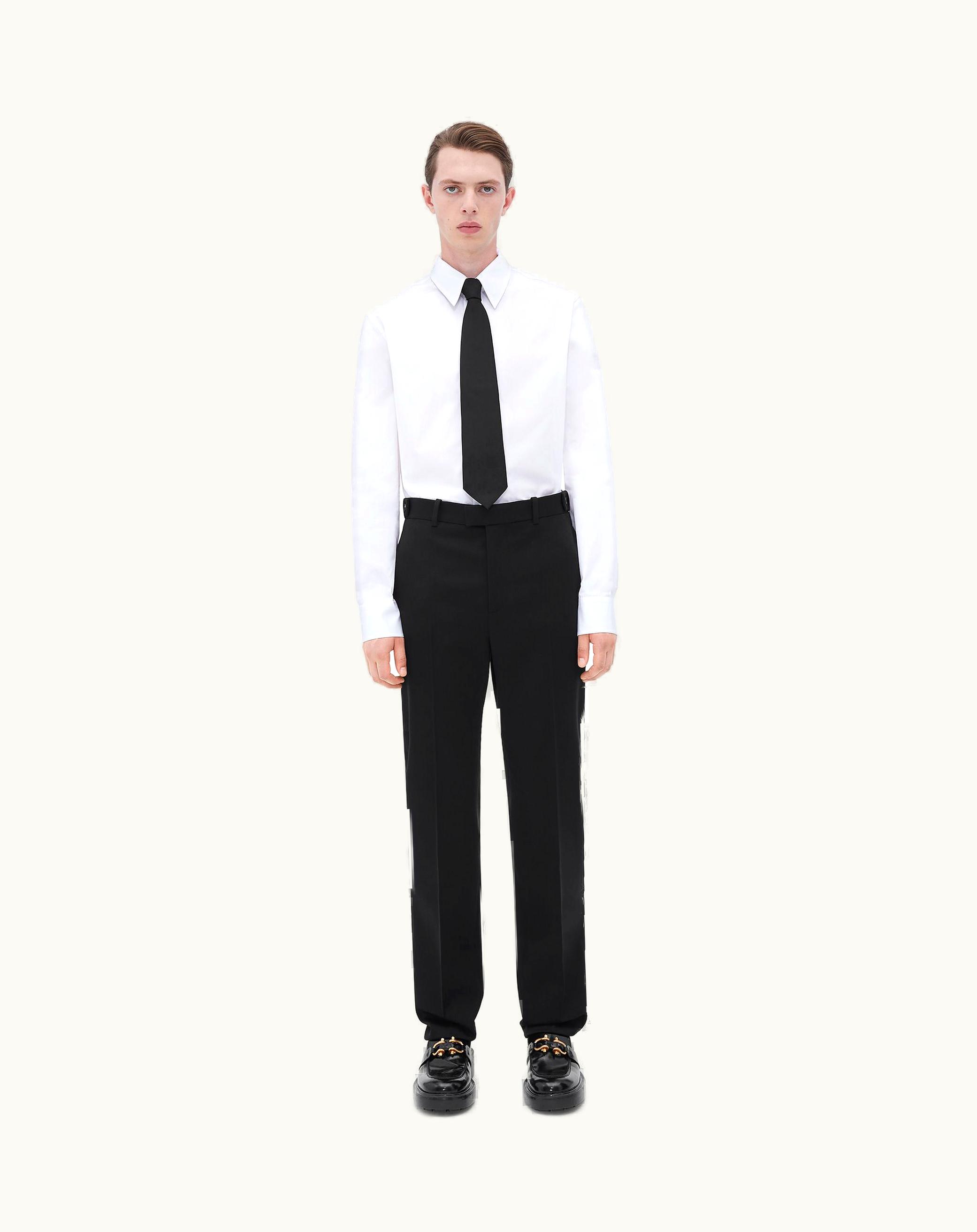 Bottega Veneta Bottega Veneta Men's Straight Leg Wool Gabardine Pants In Black