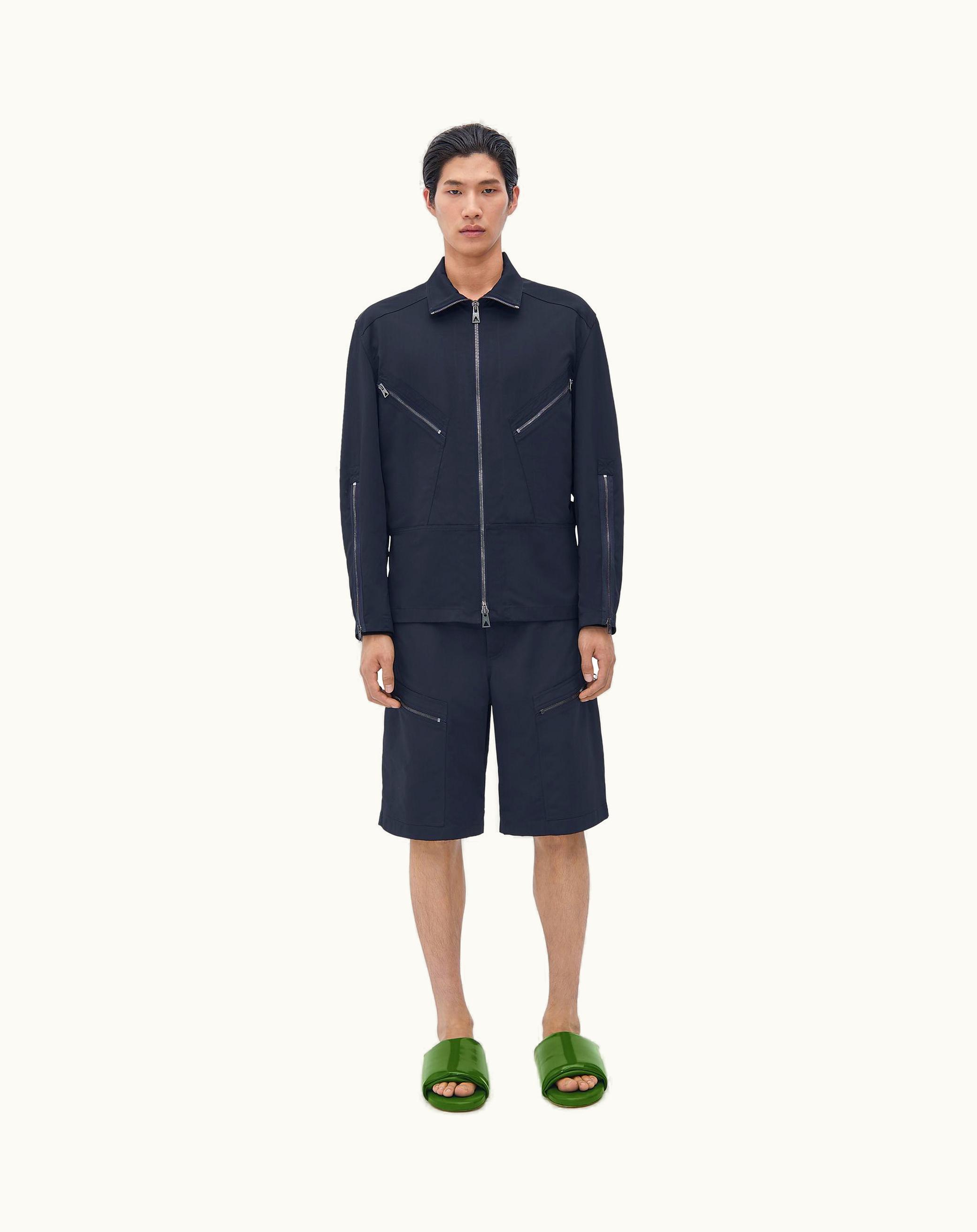 Bottega Veneta Bottega Veneta Men's Nylon Tricotine Jacket In Midnight Blue