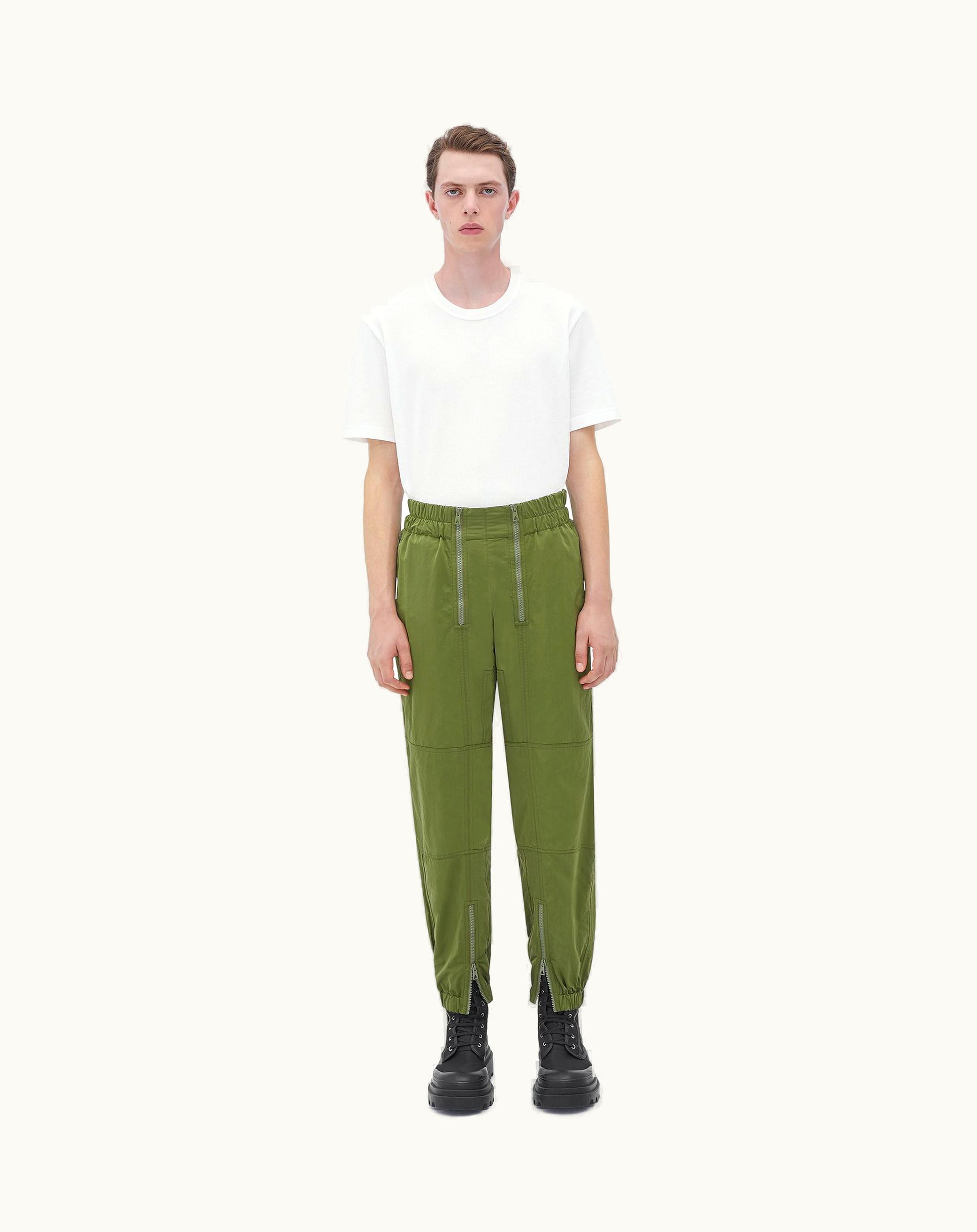 Bottega Veneta Bottega Veneta Men's Zipped Nylon Pants In Jalapeno