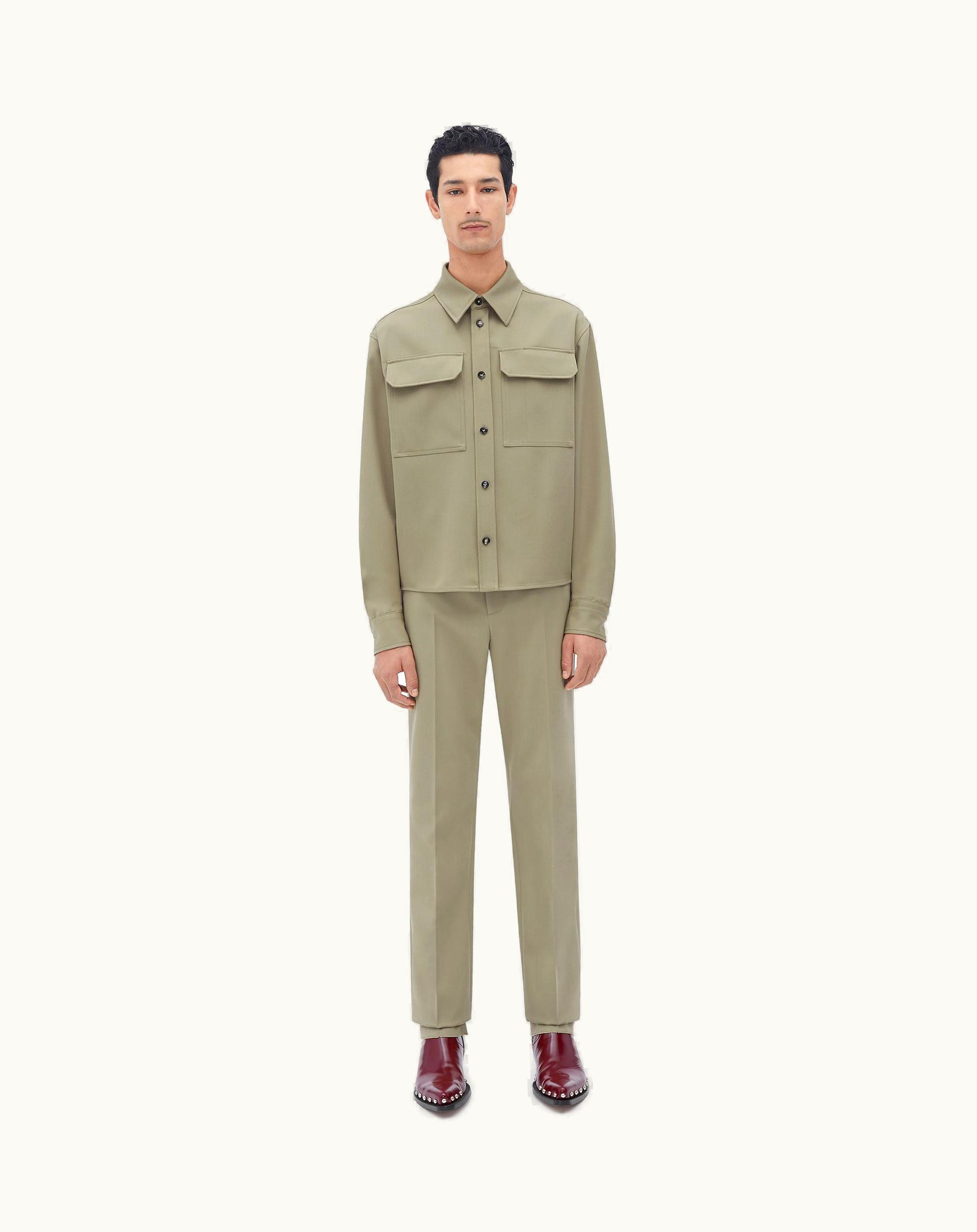 Bottega Veneta Bottega Veneta Men's Grain De Poudre Shirt In Travertine