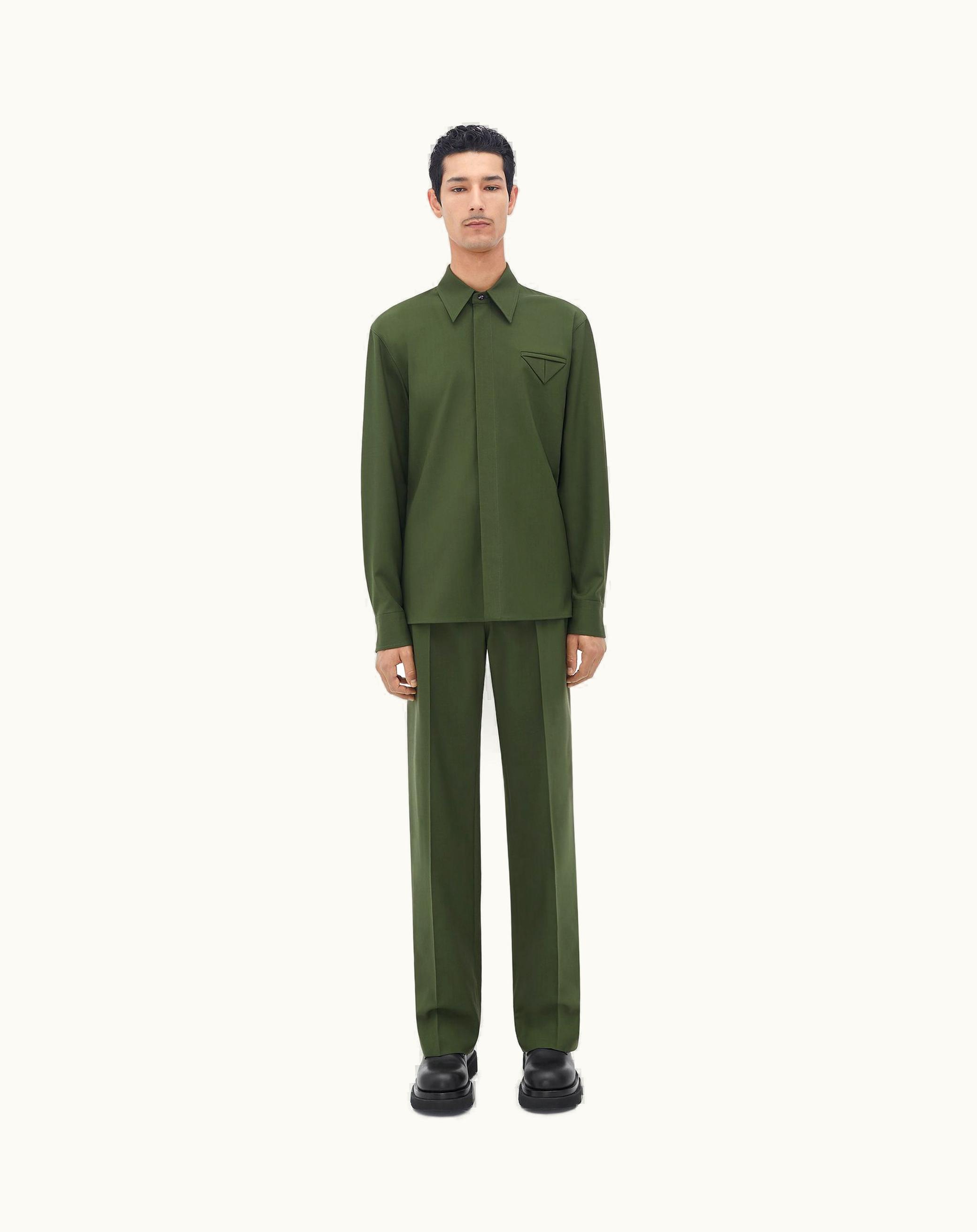 Bottega Veneta Bottega Veneta Men's Wool Twill Shirt In Thyme