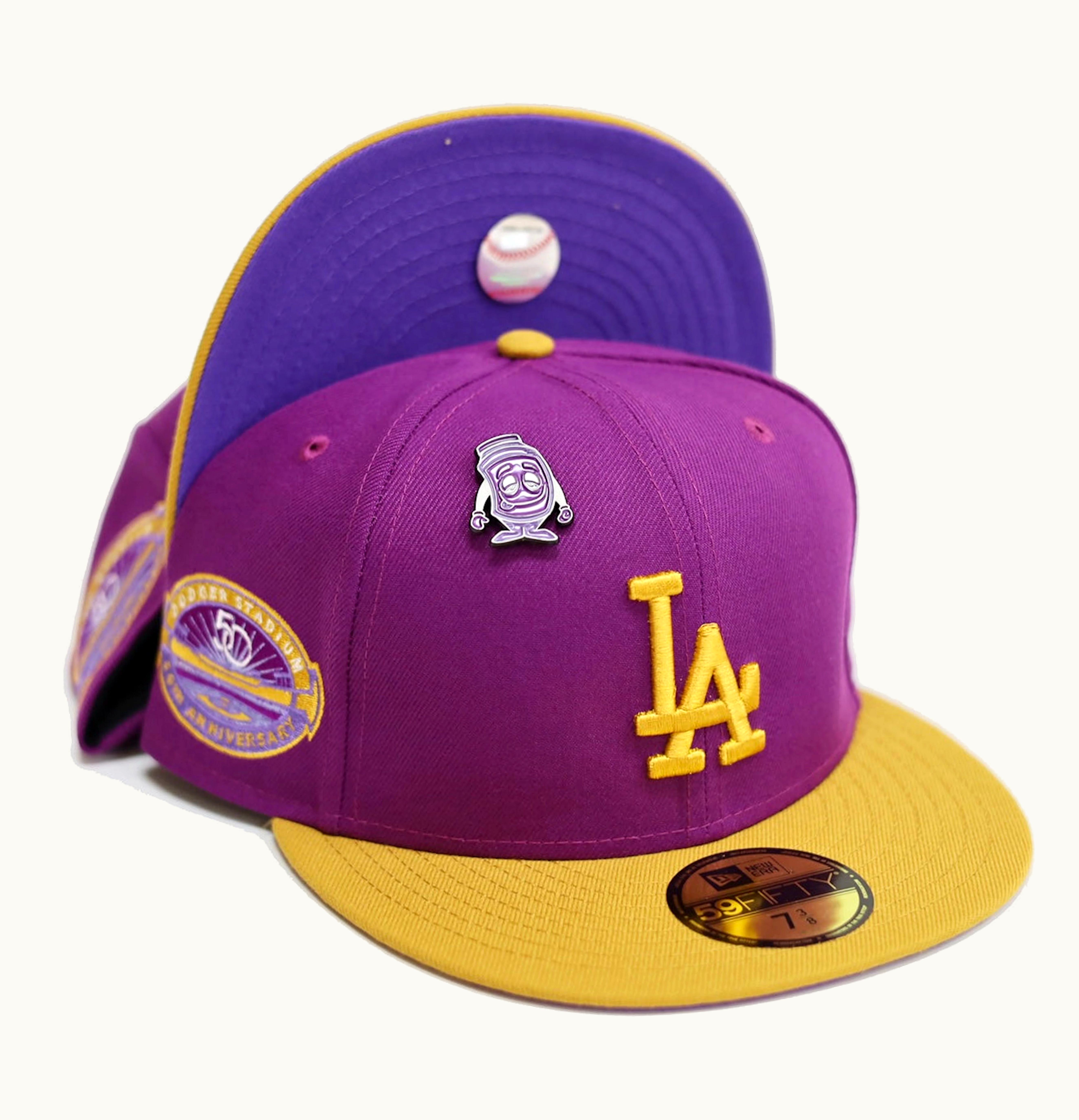 New Era New Era Los Angeles Dodgers Capsule PBJ 20 Alternate 50th Anniversary 59Fifty Fitted Hat Purple Brown